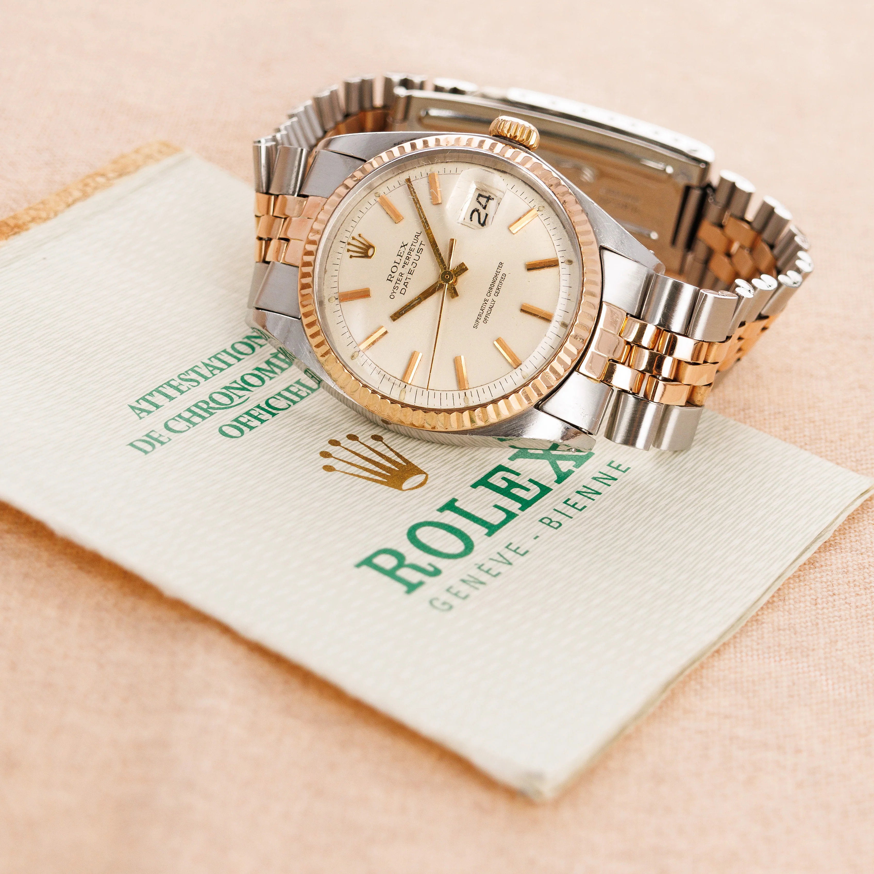 Rolex Rose Gold and Steel Vintage Datejust Ref. 1601 with Original Paper - Image 7