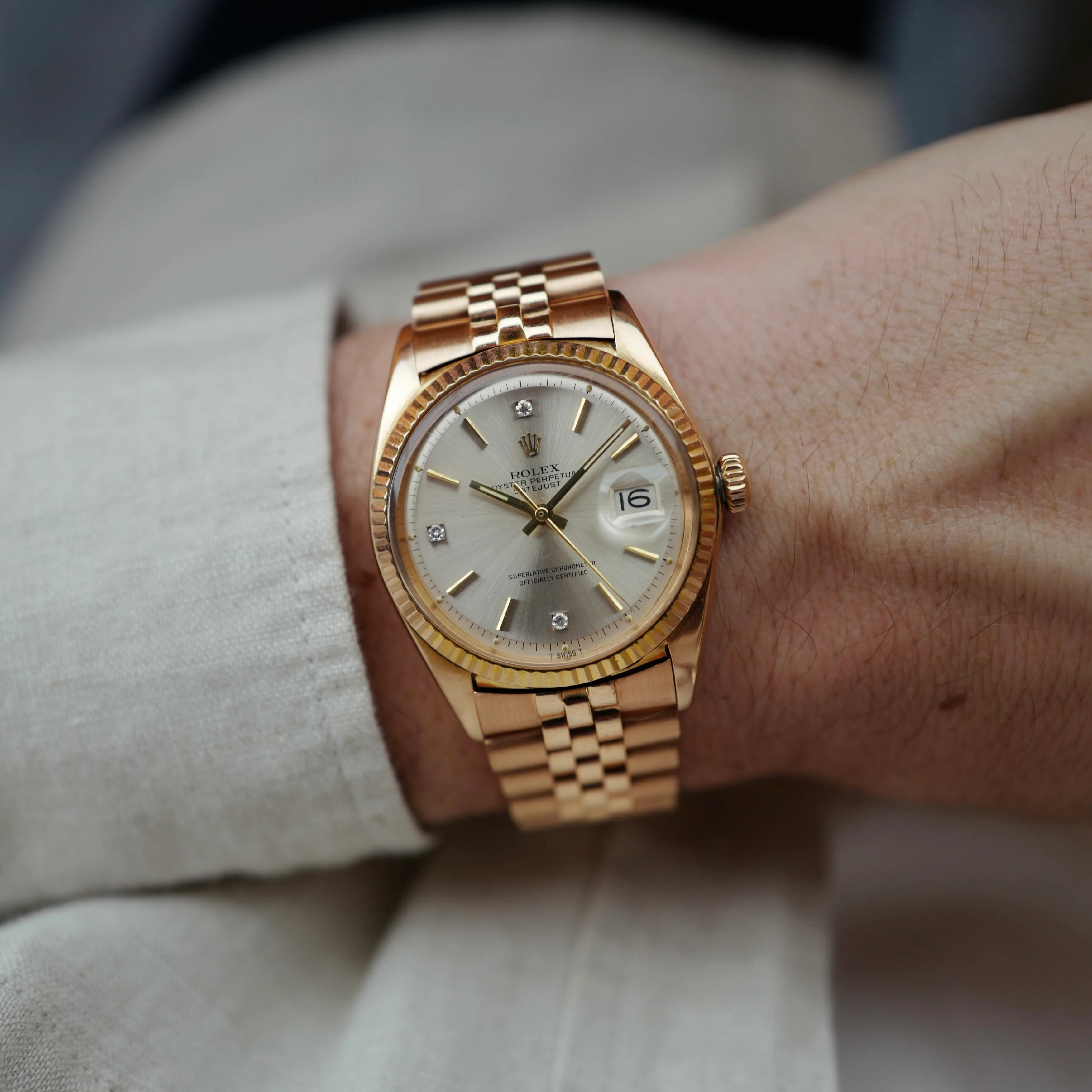 Rolex Rose Gold Datejust Ref. 1601 with Diamond Indices - Image 4