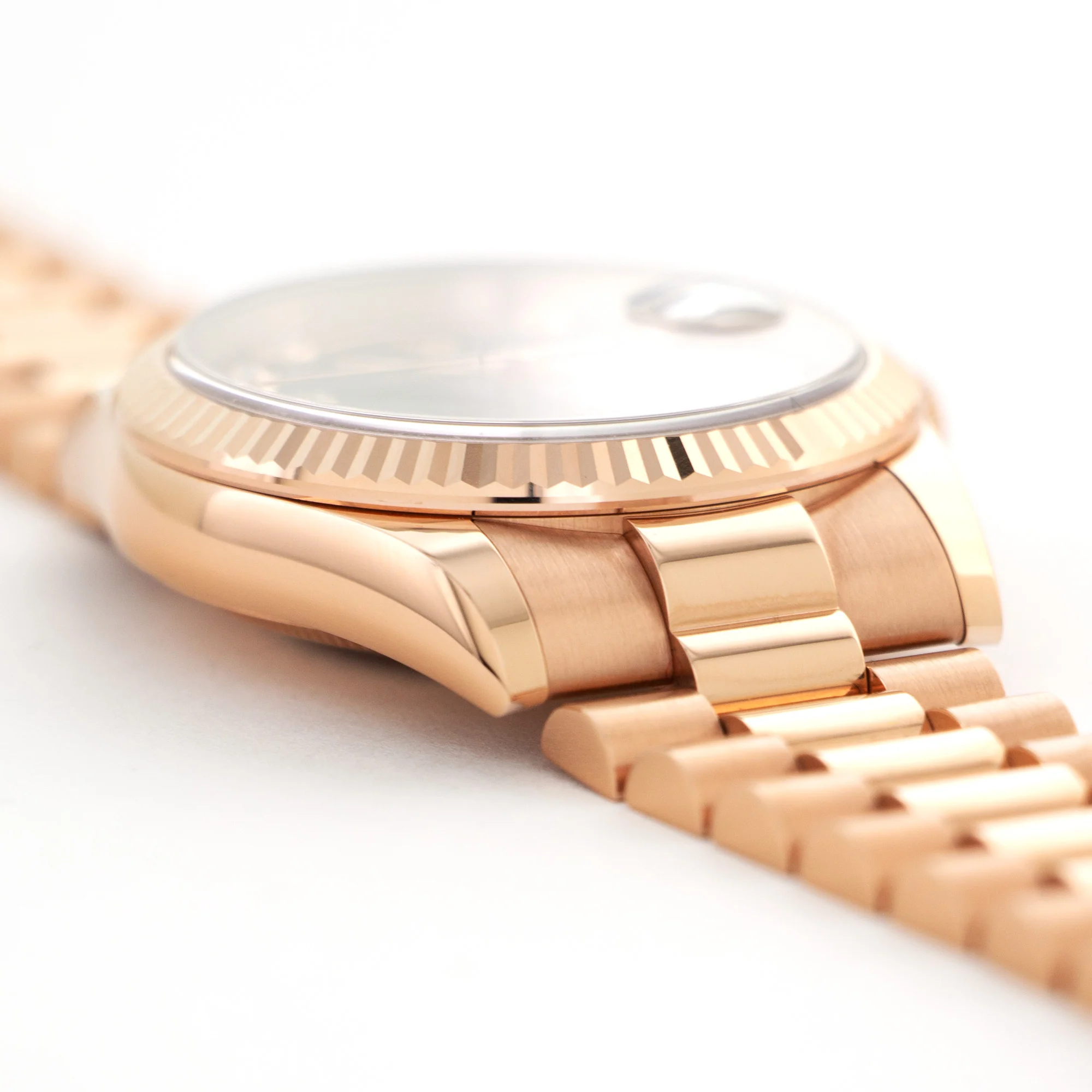 Rolex Rose Gold Day-Date Everose Ferrite Diamond Watch Ref. 118235 - Image 3