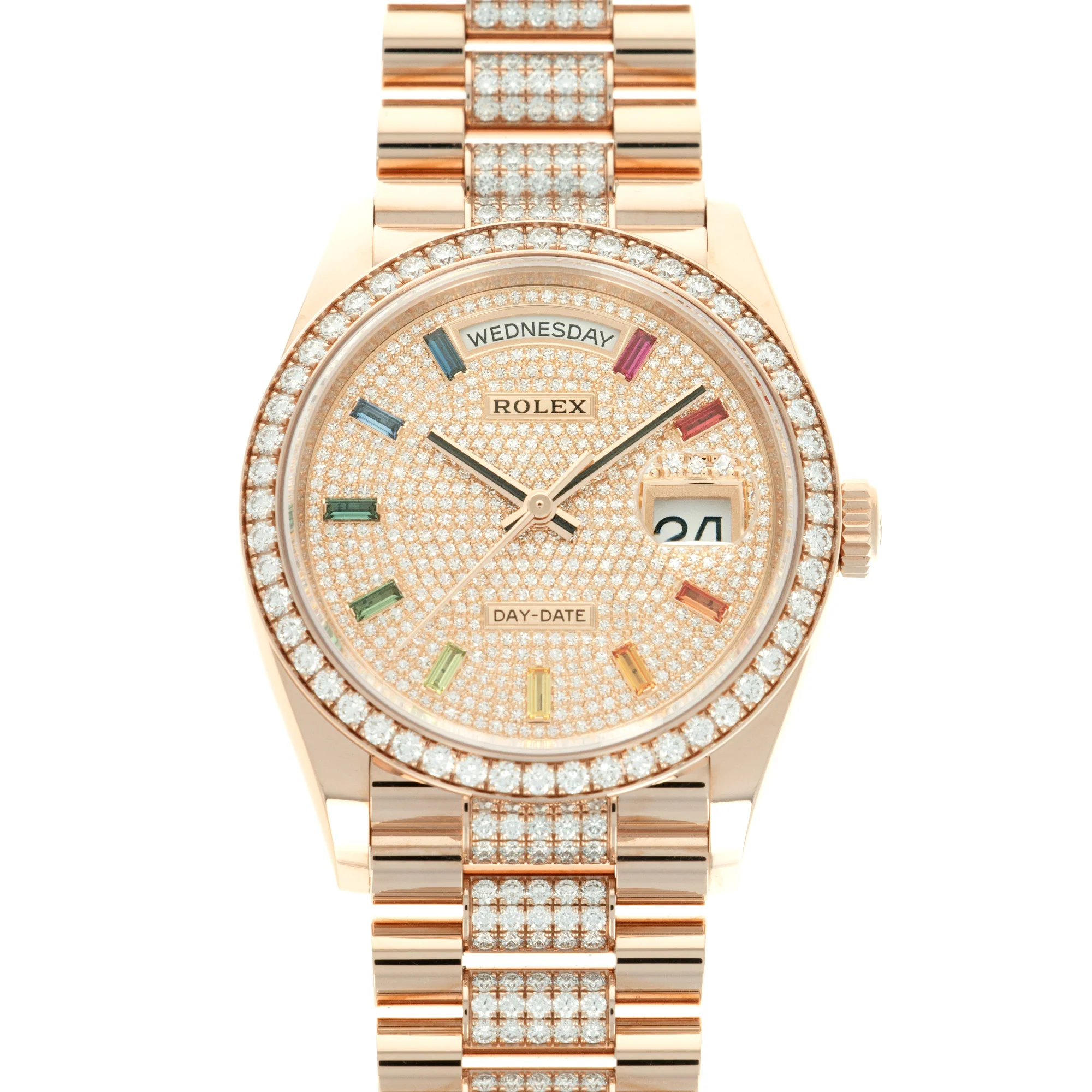 Rolex Rose Gold Day-Date Rainbow Watch Ref. 128345