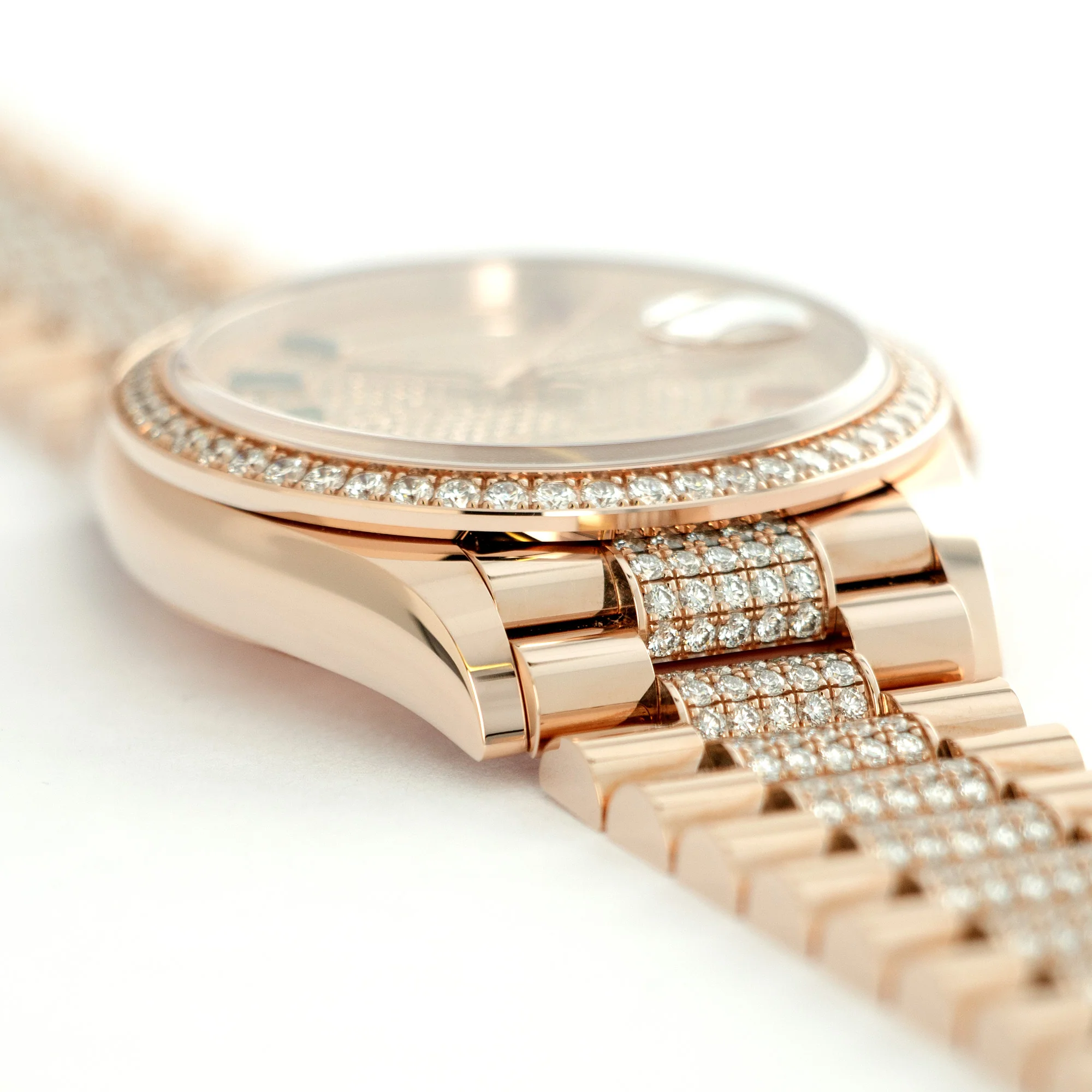 Rolex Rose Gold Day-Date Rainbow Watch Ref. 128345 - Image 3