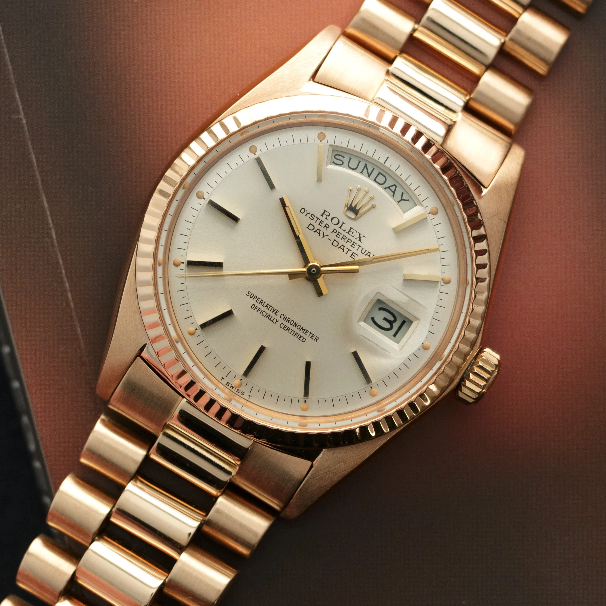 Rolex Rose Gold Day-Date Watch Ref. 1803, from 1969 - Image 2