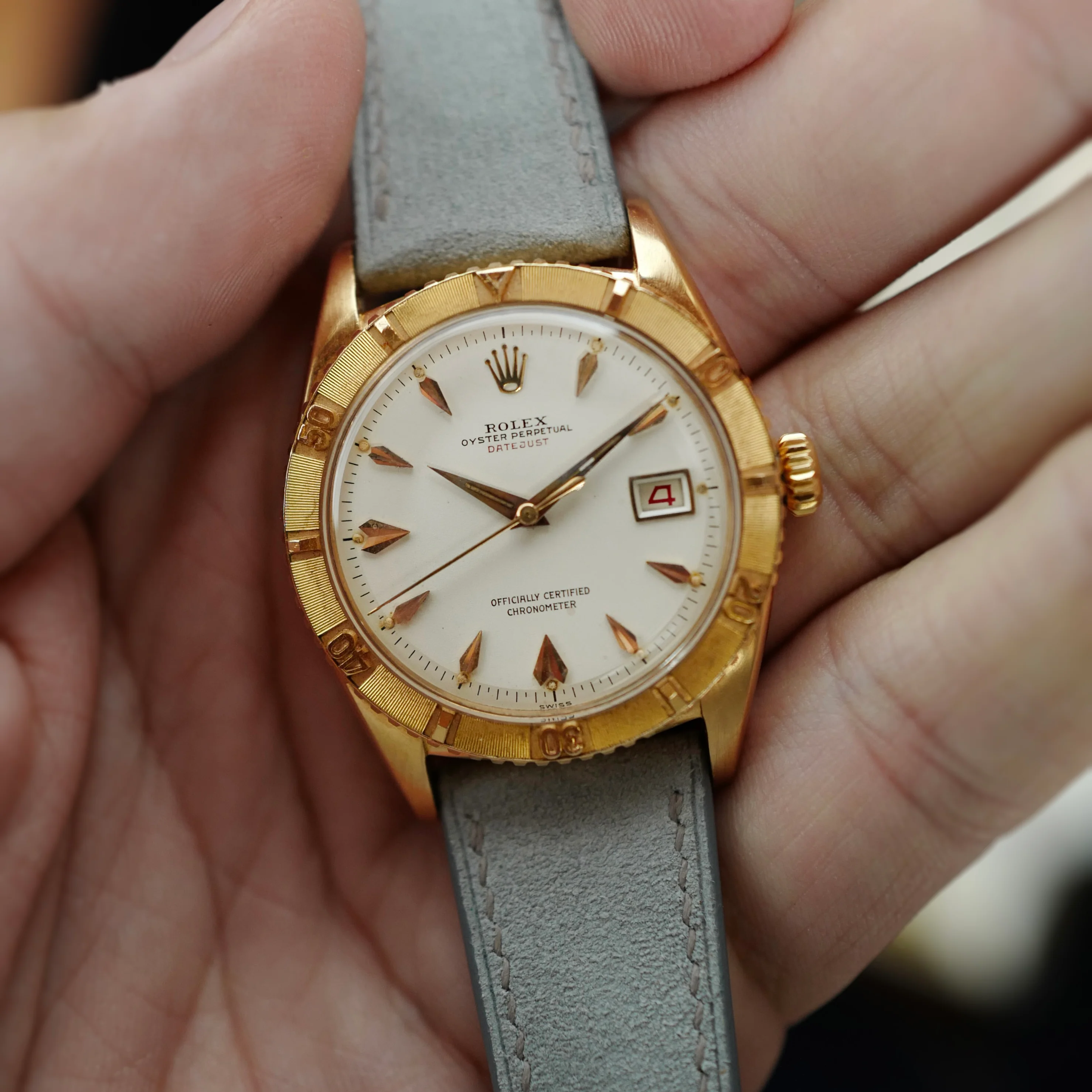 Rolex Rose Gold Turnograph Oyster Perpetual Ref. 6309 - Image 6