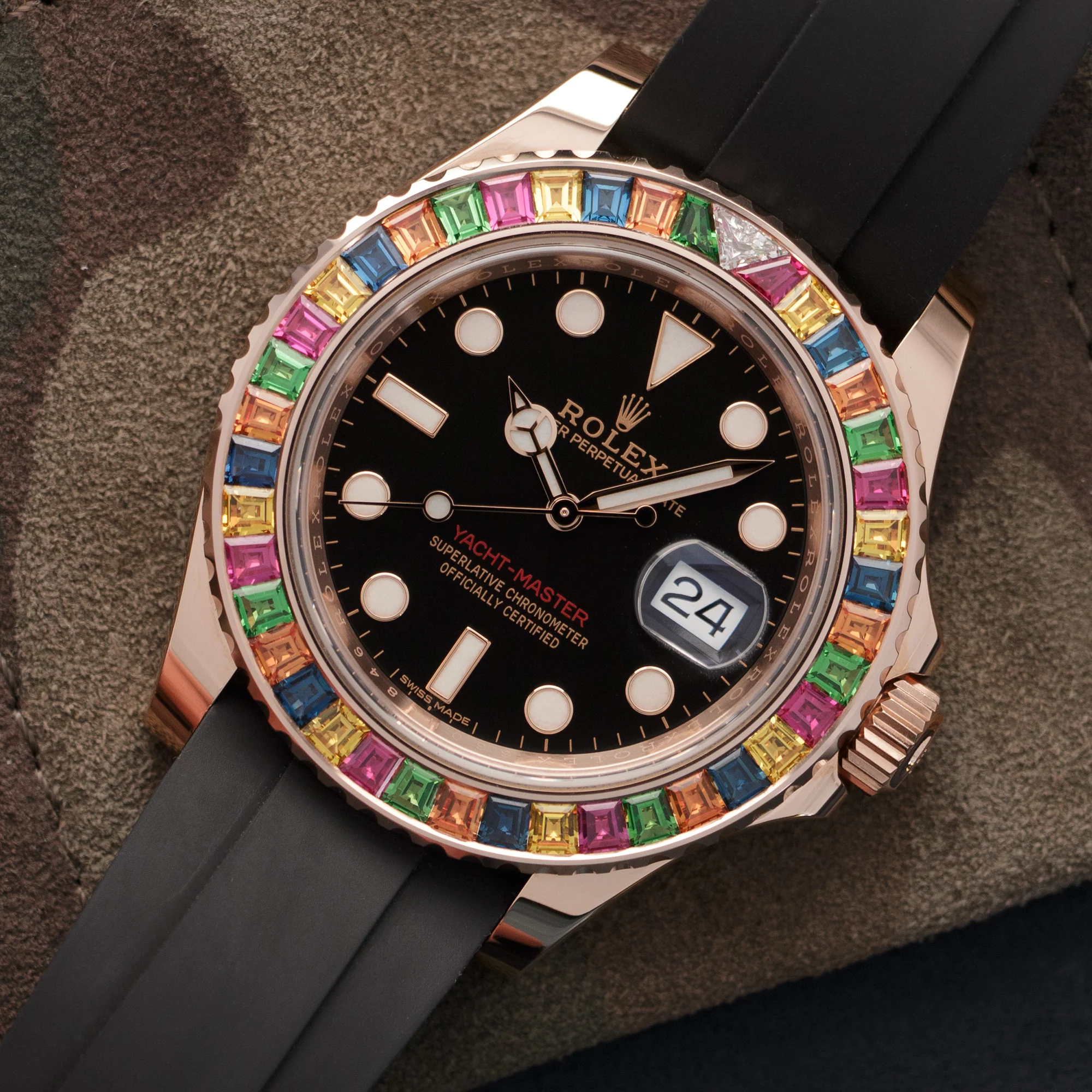 Rolex Rose Gold Yacht-Master Rainbow Watch Ref. 116695 - Image 2