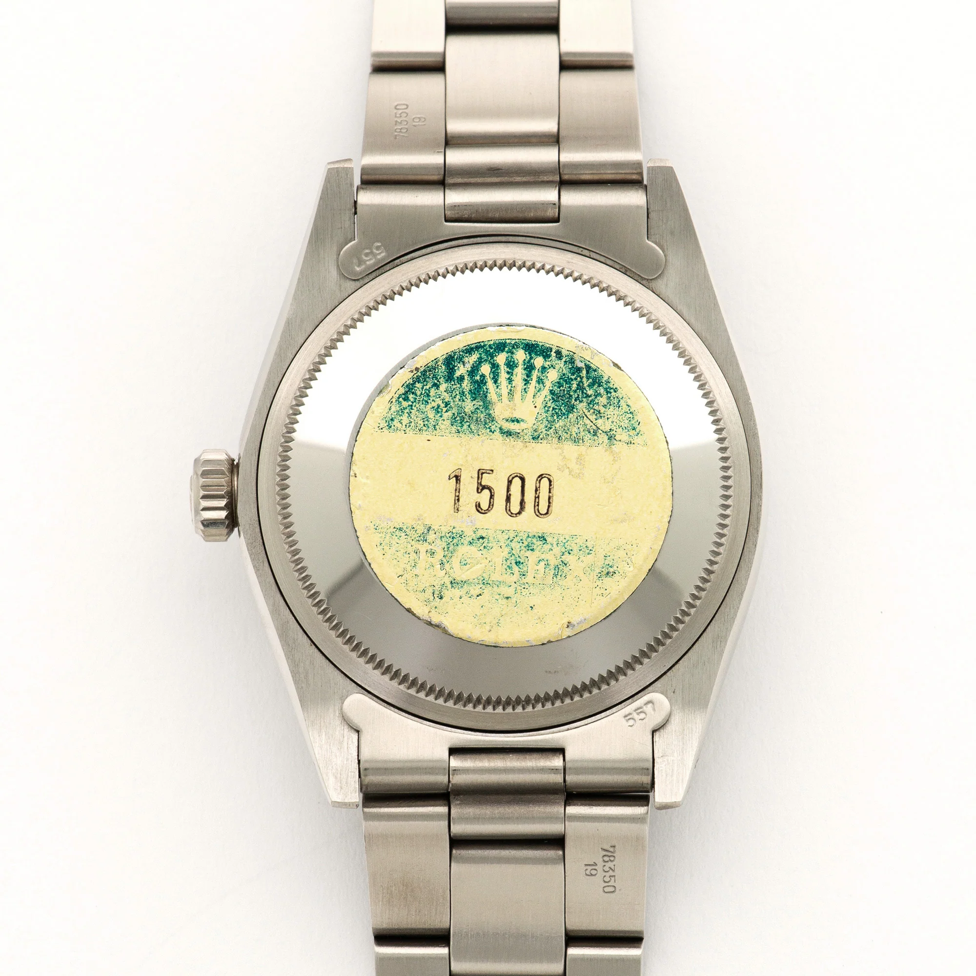 Rolex Steel Date Watch Ref. 1500, with Original Caseback Sticker - Image 5