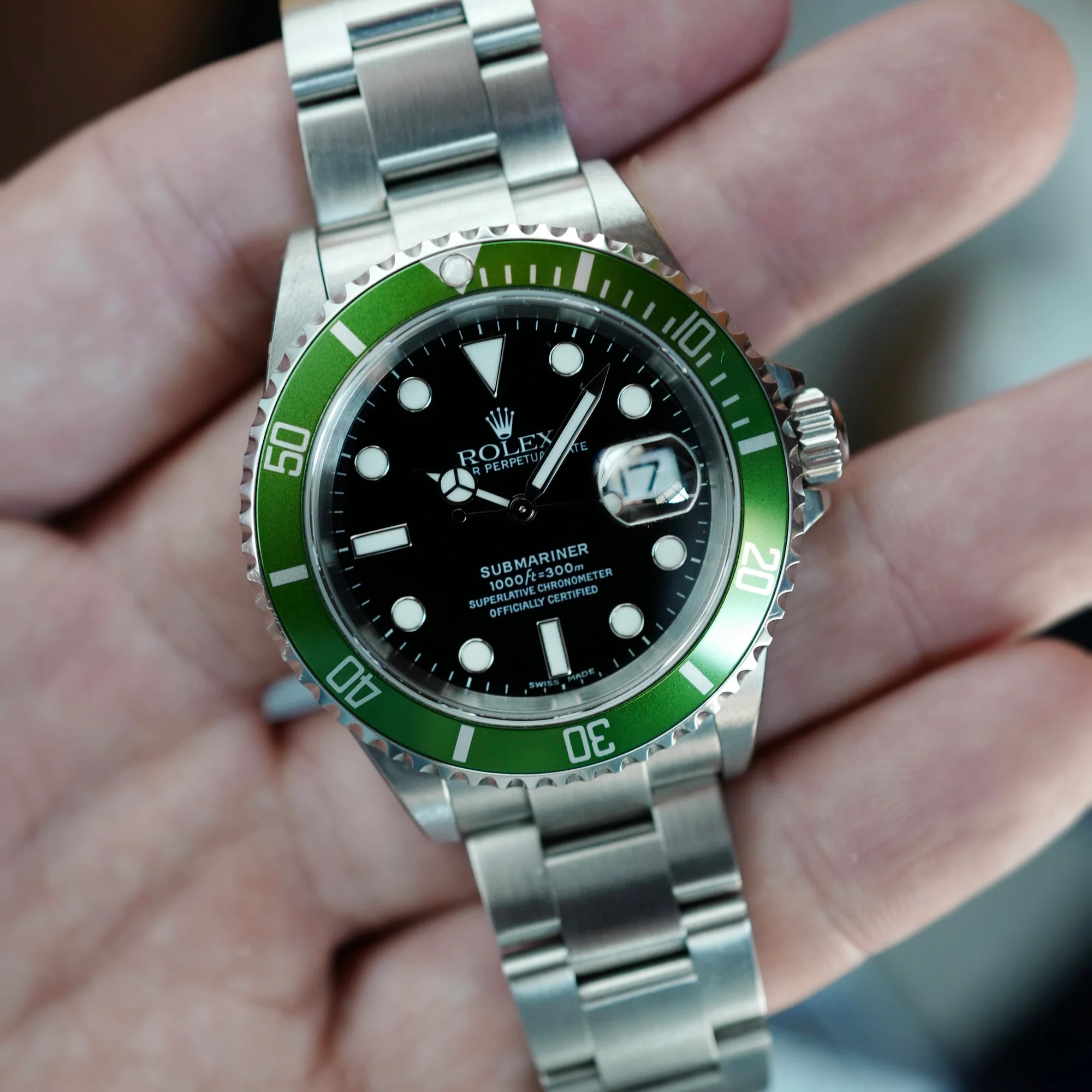 Rolex Steel Kermit Submariner Ref. 16610LV in NOS Condition with Y Serial (New Arrival) - Image 6