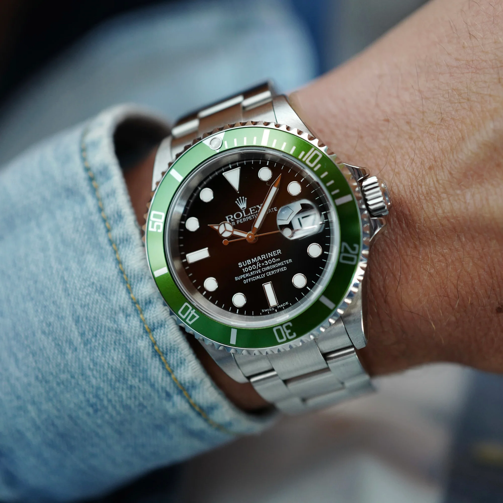 Rolex Steel Kermit Submariner Ref. 16610LV in NOS Condition with Y Serial (New Arrival) - Image 8