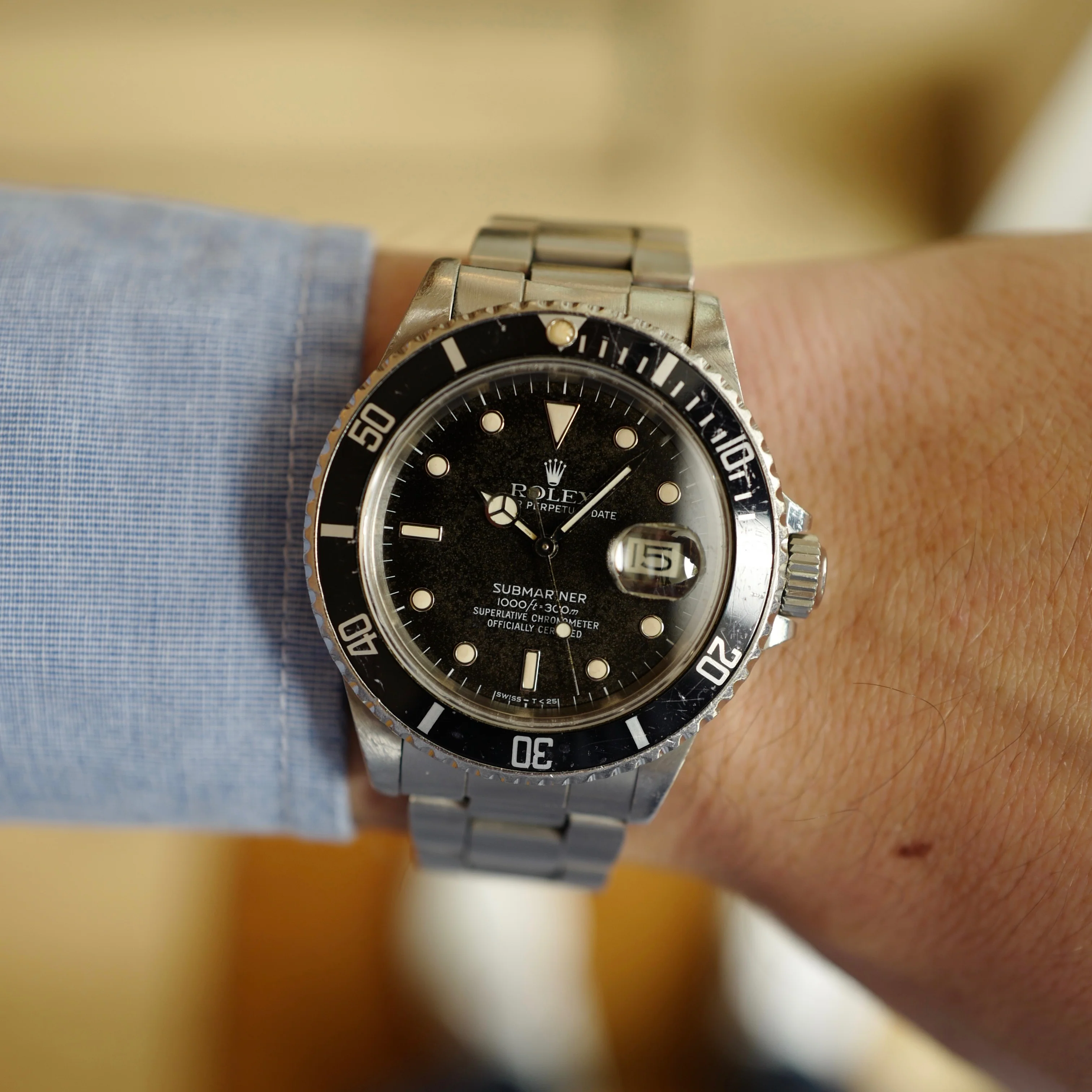 Rolex Steel Submariner Watch Ref. 16800 with Original Warranty Paper - Image 8