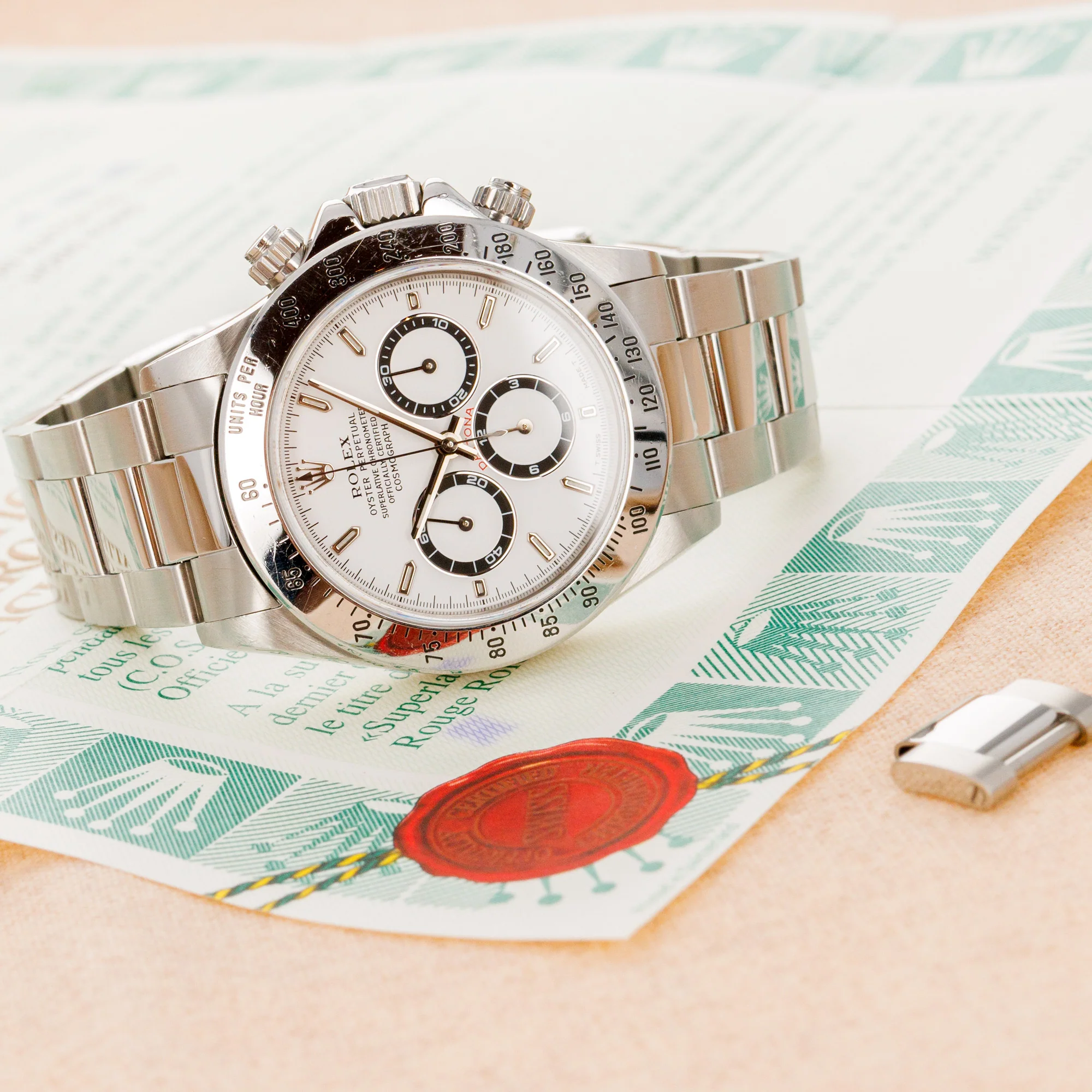 Rolex Steel Zenith Daytona Chronograph Ref. 16520 with Original Warranty - Image 5
