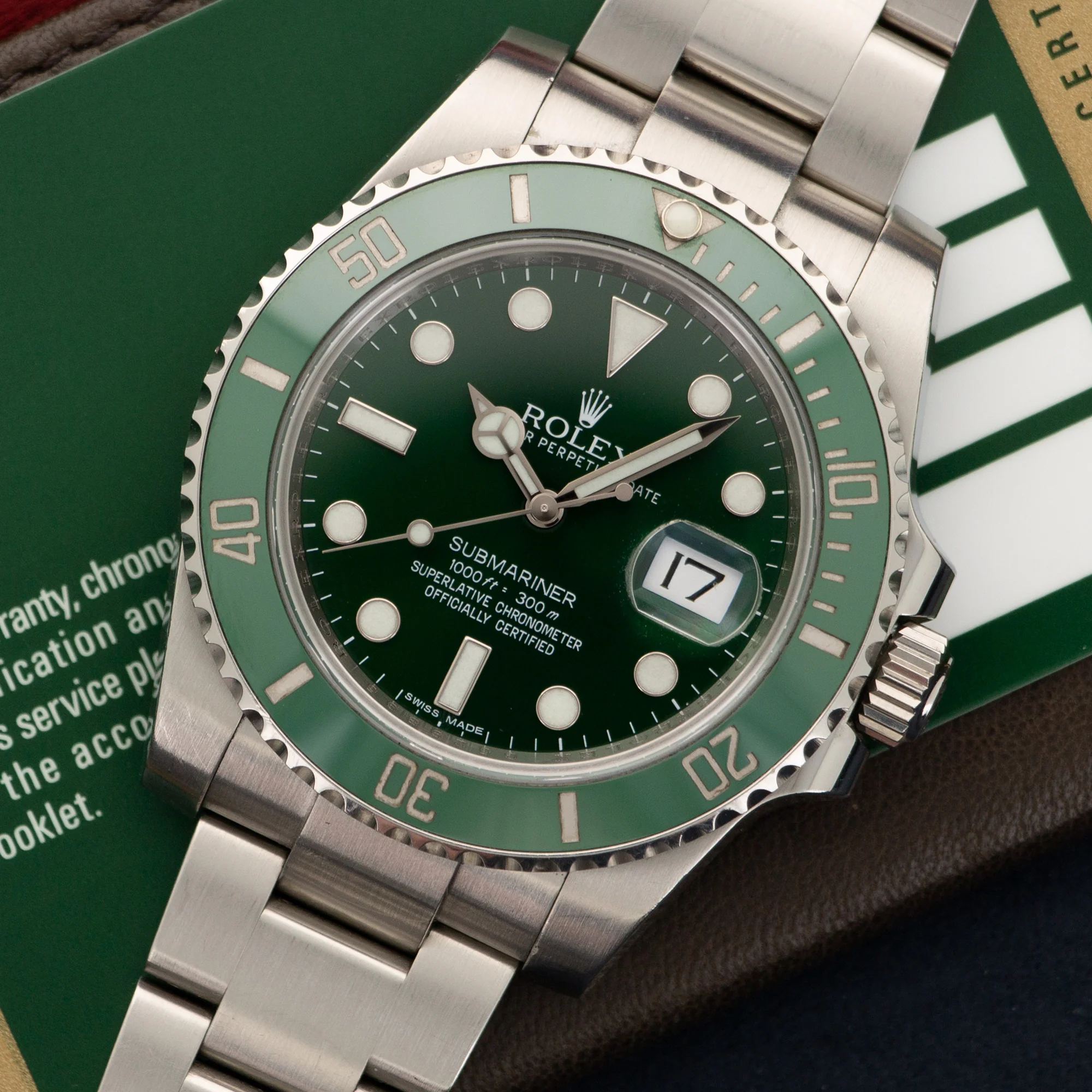 Rolex Submariner Green Ceramic Watch Ref. 116610LV with Original Box and Warranty Card - Image 2