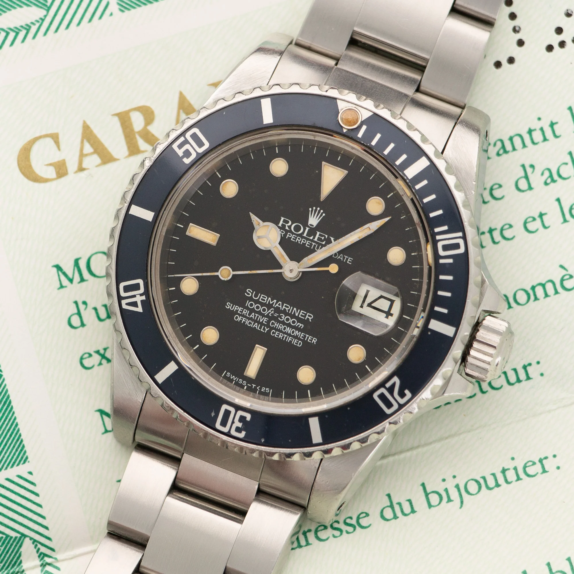 Rolex Submariner Watch Ref. 16800 with Original Box and Papers - Image 2