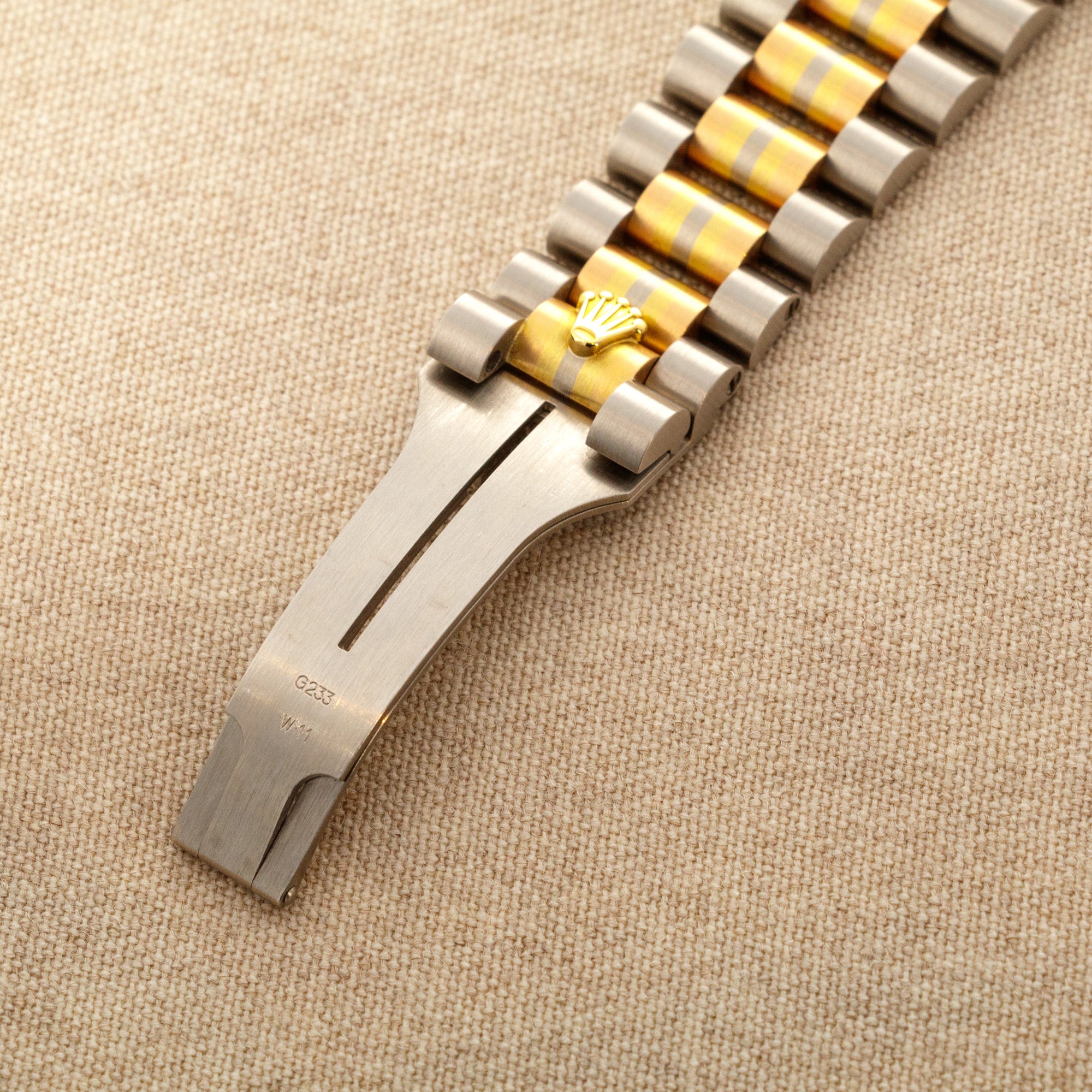 Rolex Tridor Day-Date Ref. 18239 with Mother of Pearl and Baguette Diamond Dial - Image 9