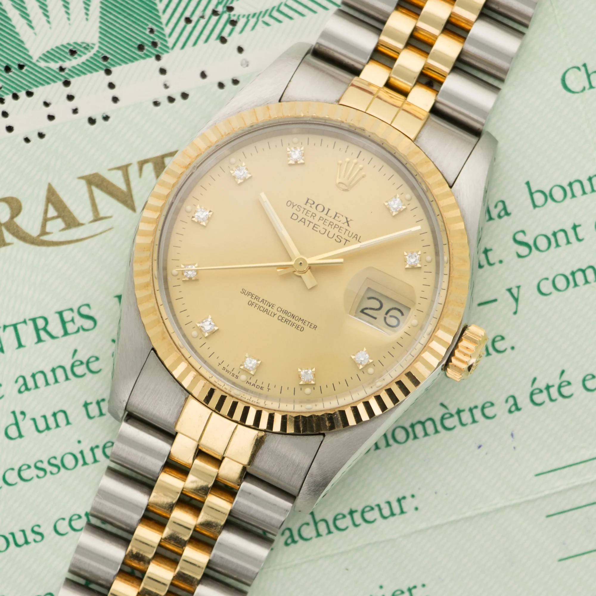Rolex Two-Tone Datejust Diamond Watch Ref. 16013 - Image 2