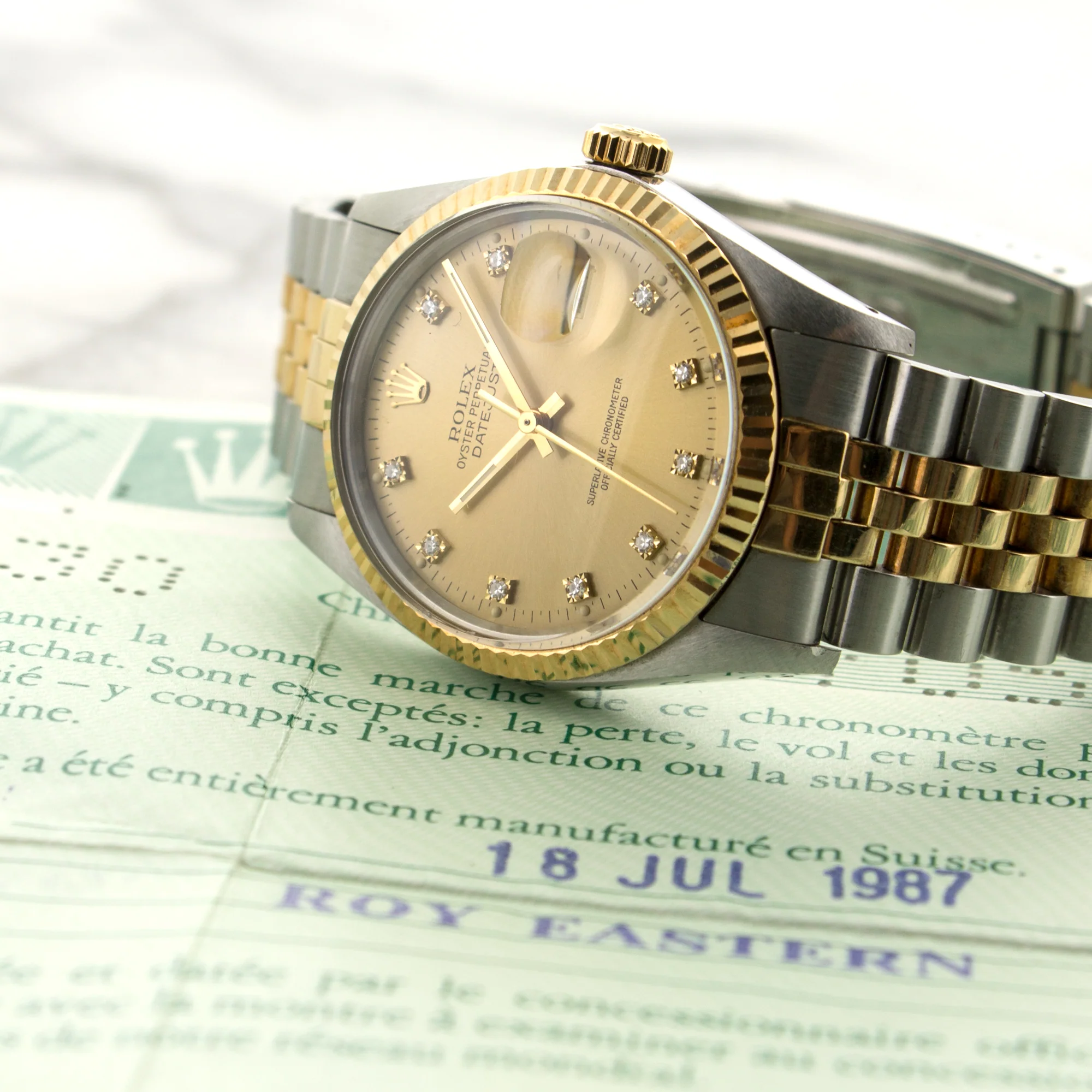 Rolex Two-Tone Datejust Diamond Watch Ref. 16013 - Image 7