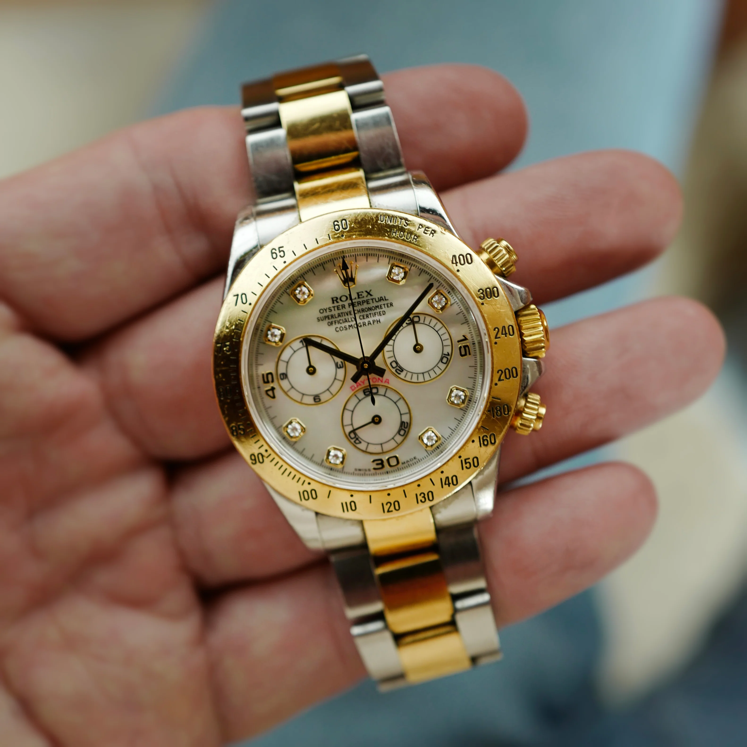 Rolex Two-Tone Daytona Ref. 116523 with Mother of Pearl Dial with Papers (New Arrival) - Image 7