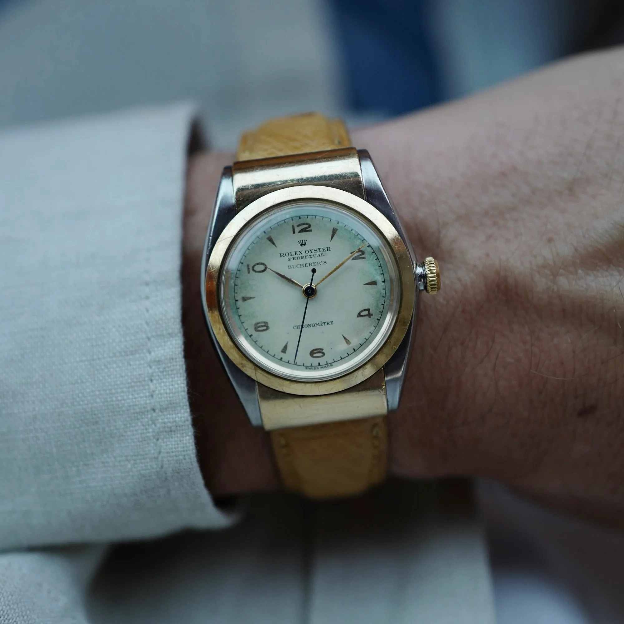 Rolex Two-Tone Oyster Perpetual Hooded Bubbleback Ref. 3065, Retailed by Bucherers - Image 4