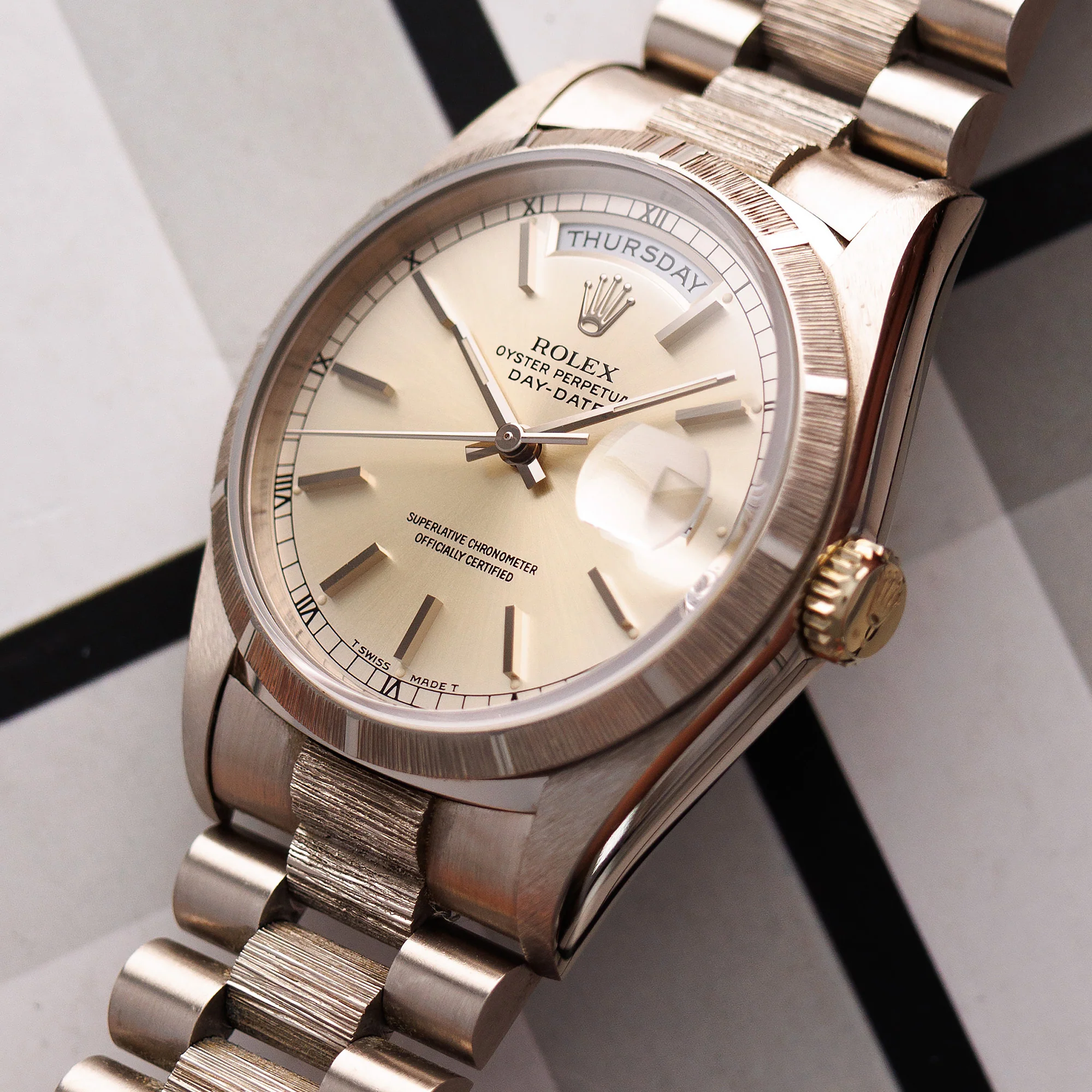 Rolex White Gold Bark Finish Day Date Ref. 18249 - Image 2