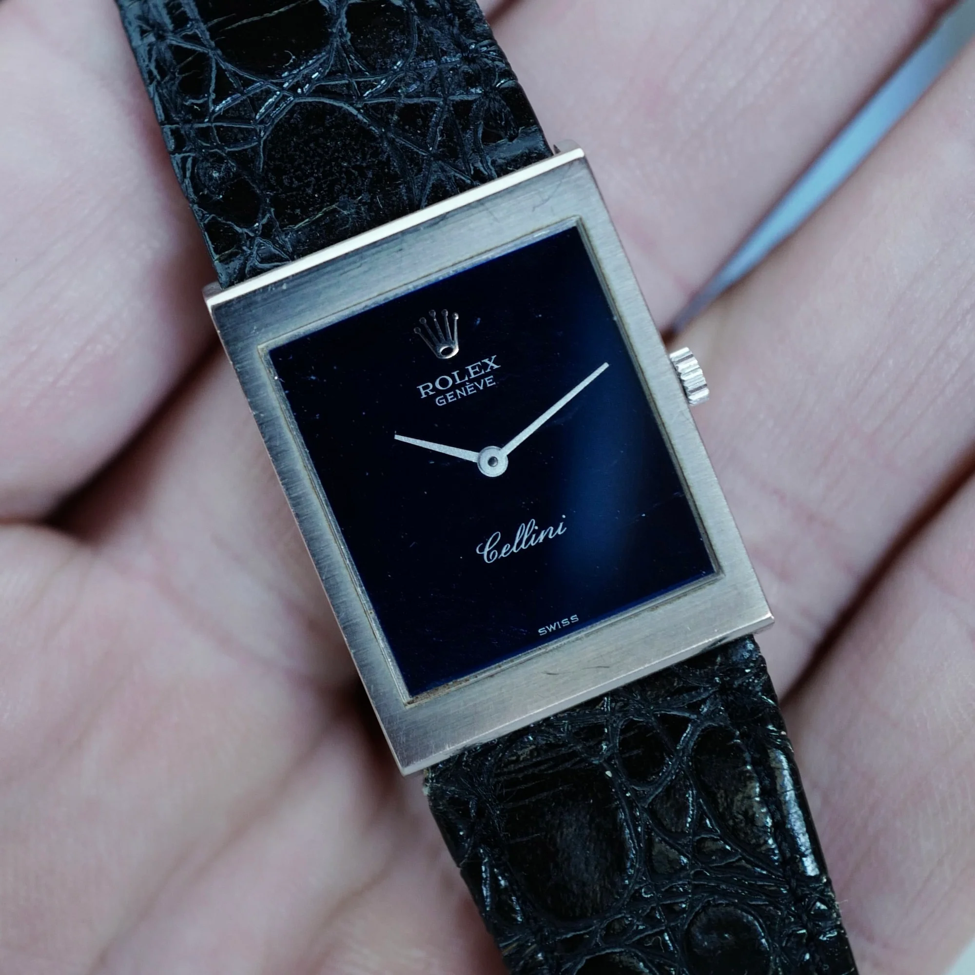 Rolex White Gold Cellini Watch Ref. 4014/9 with Blue Dial (New Arrival) - Image 3