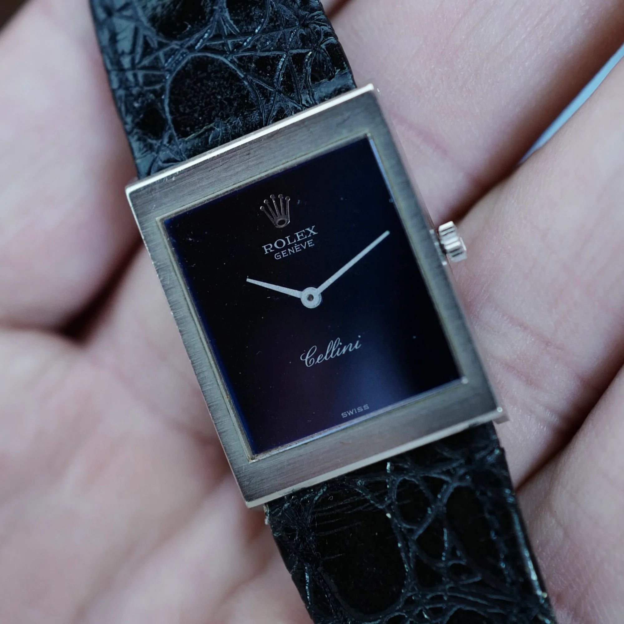 Rolex White Gold Cellini Watch Ref. 4014/9 with Blue Dial (New Arrival) - Image 5