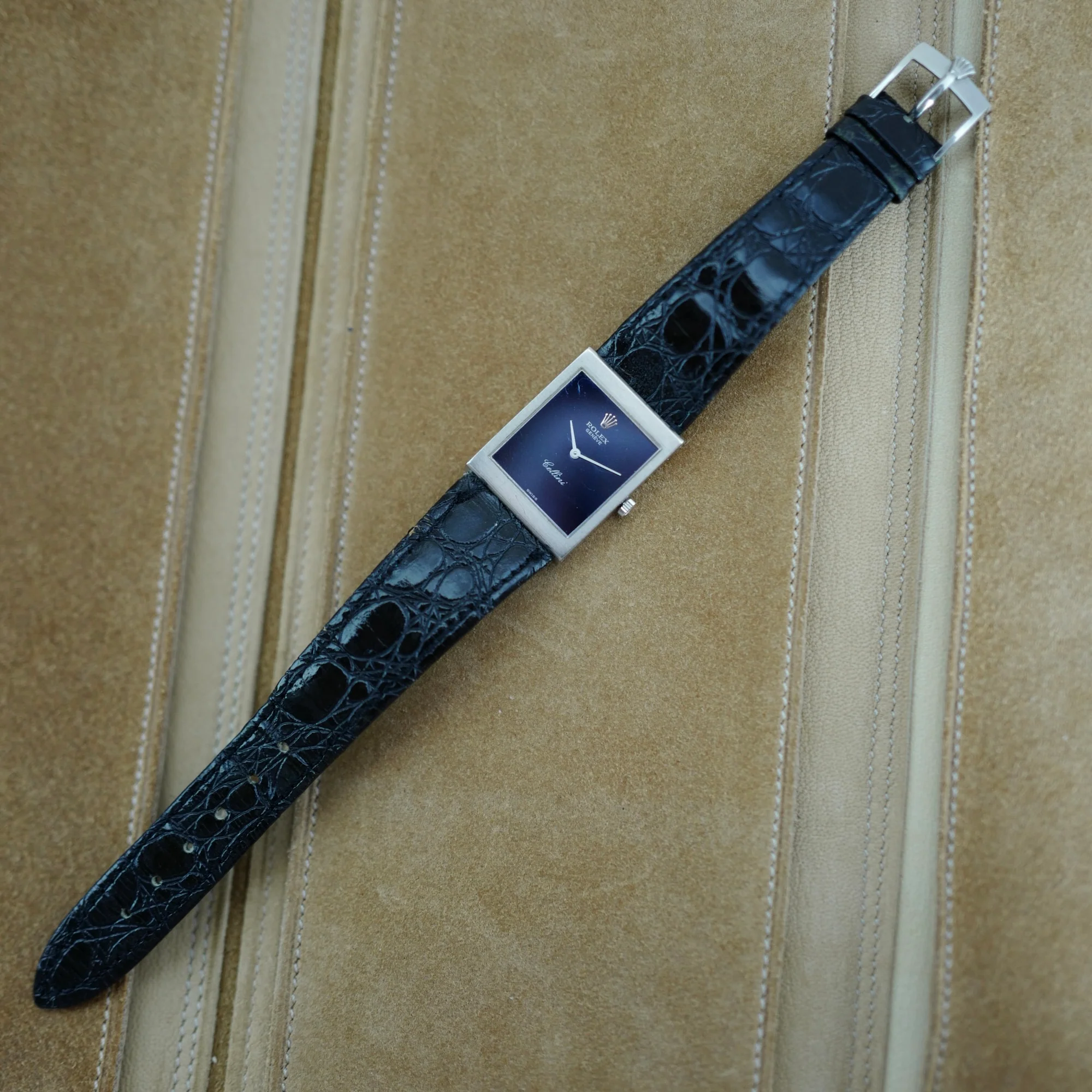 Rolex White Gold Cellini Watch Ref. 4014/9 with Blue Dial (New Arrival) - Image 7