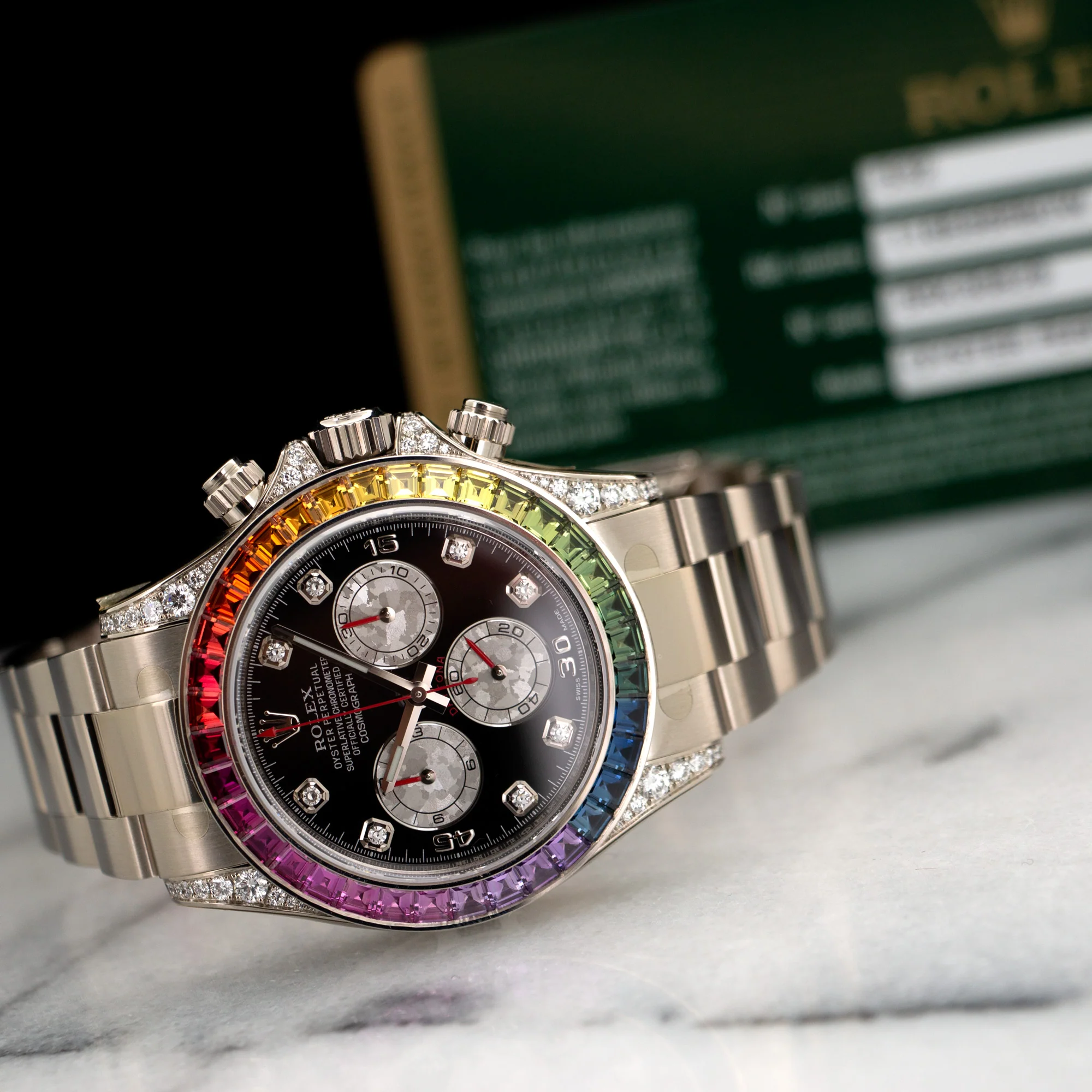 Rolex White Gold Cosmograph Daytona Rainbow Watch Ref. 116599 - Image 6