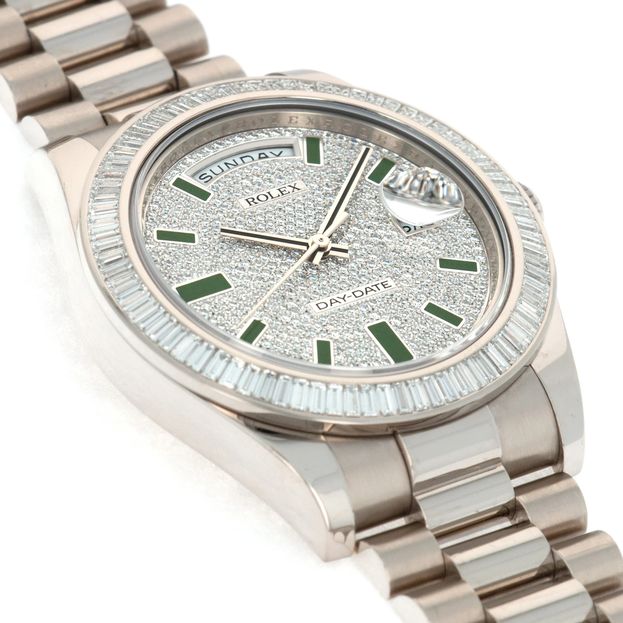 Rolex White Gold Day-Date Baguette Diamond Watch Ref. 218399 - Image 5