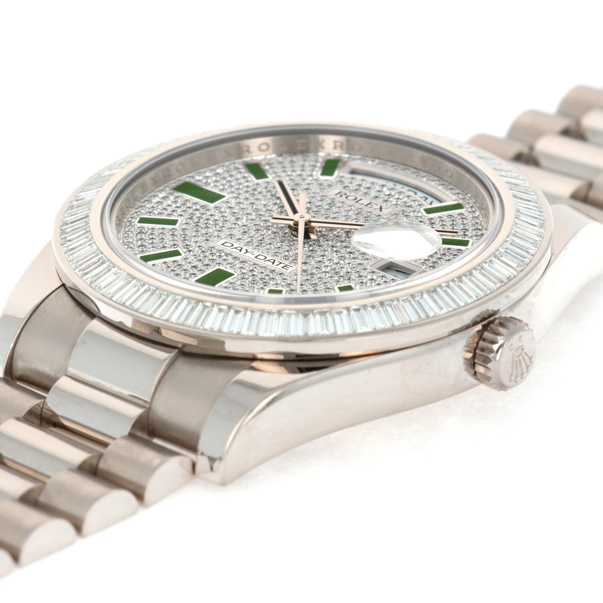 Rolex White Gold Day-Date Baguette Diamond Watch Ref. 218399 - Image 6