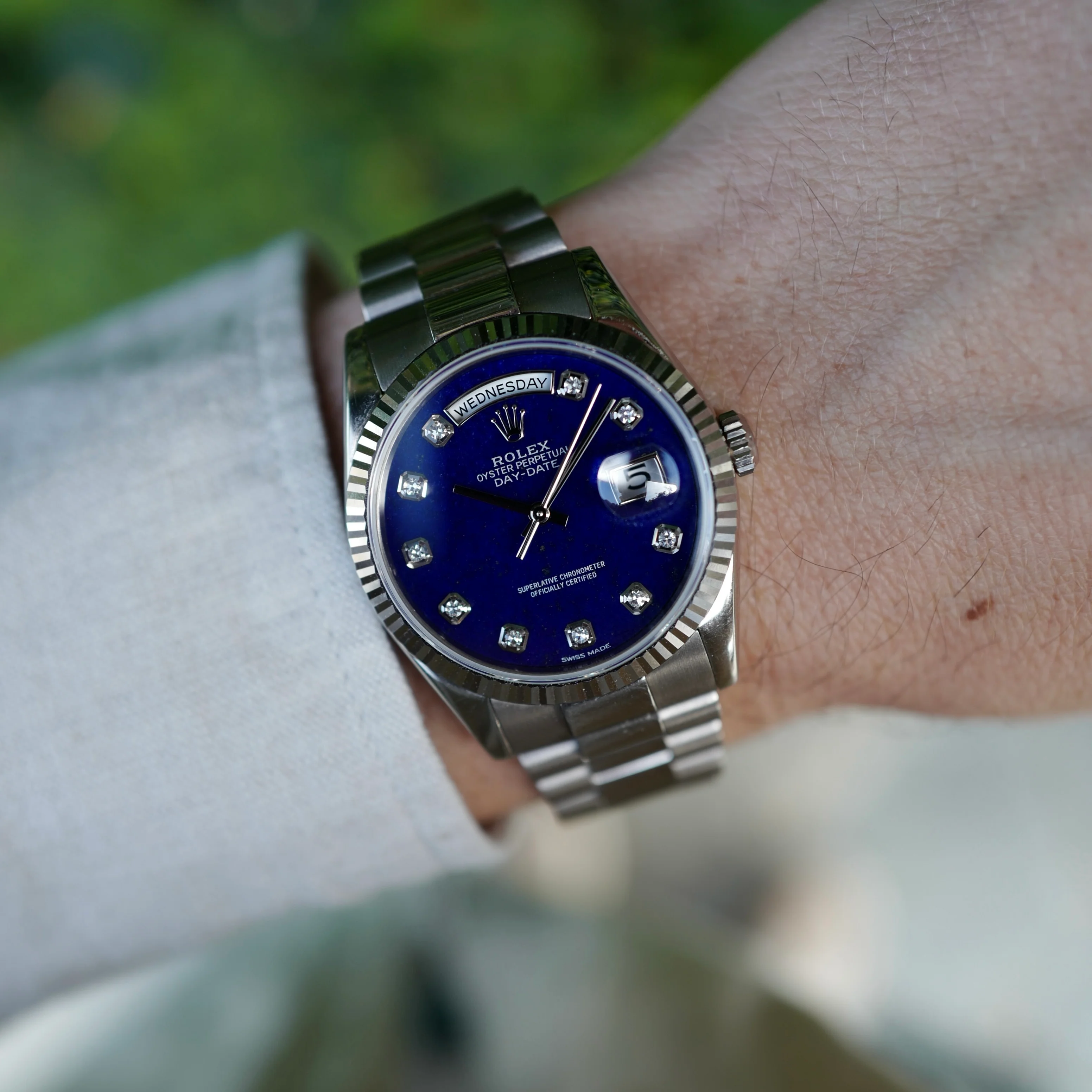 Rolex White Gold Day-Date Ref. 118239 with Lapis Lazuli Dial - Image 3