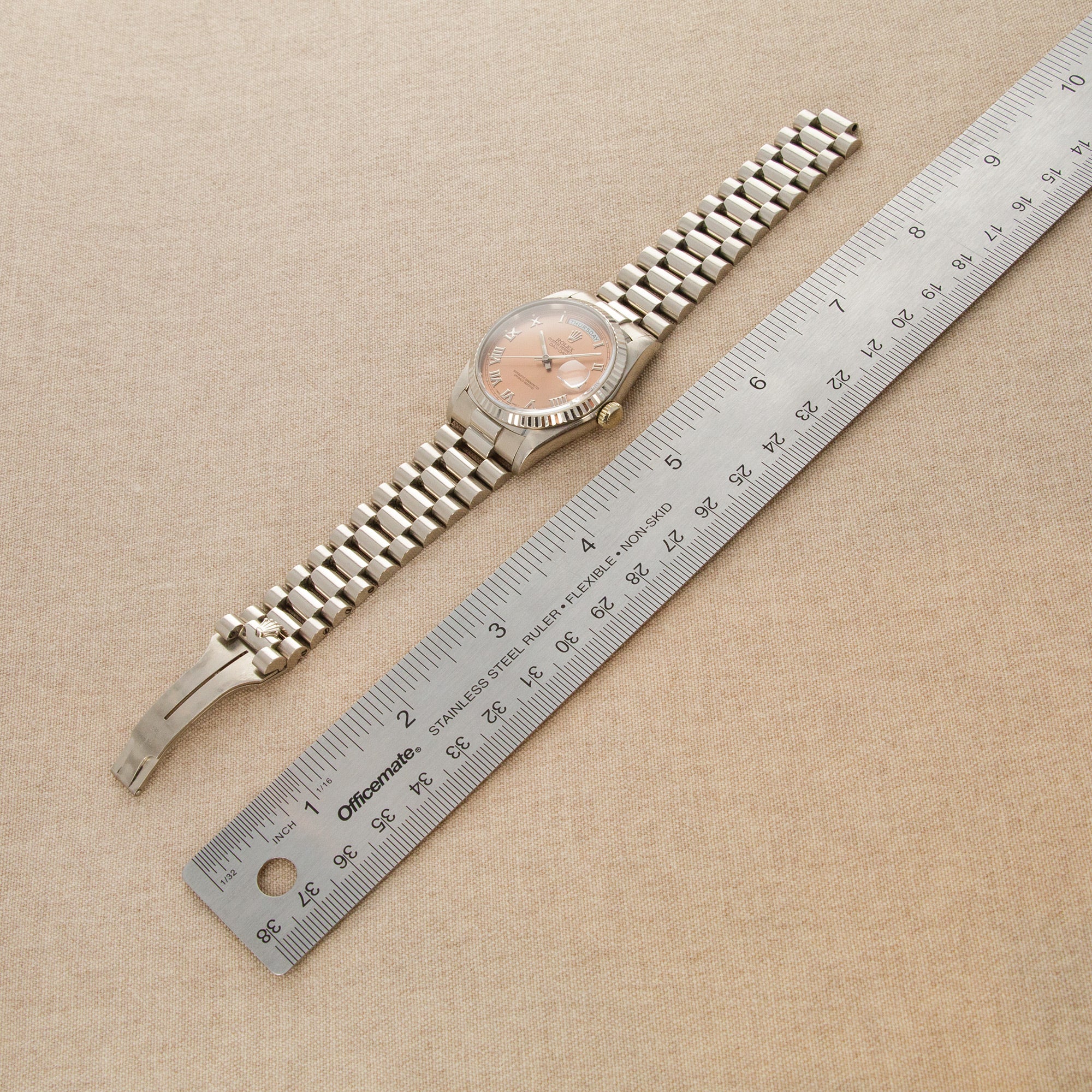 Rolex White Gold Day-Date Ref. 18239 with Salmon Dial - Image 8