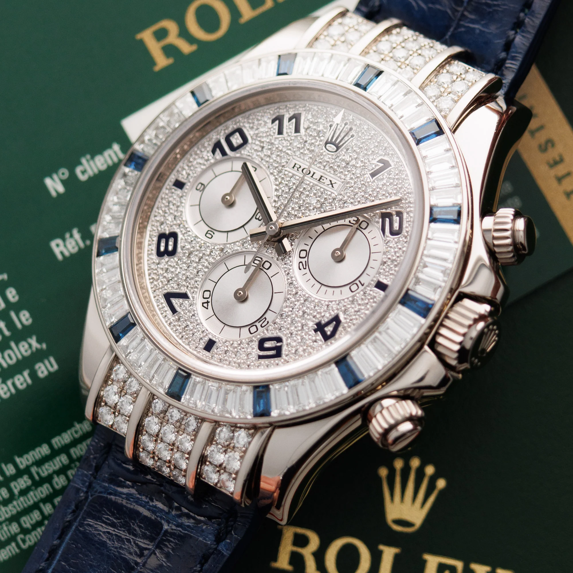 Rolex White Gold Daytona Ref. 116599 with Diamonds and Sapphires - Image 2