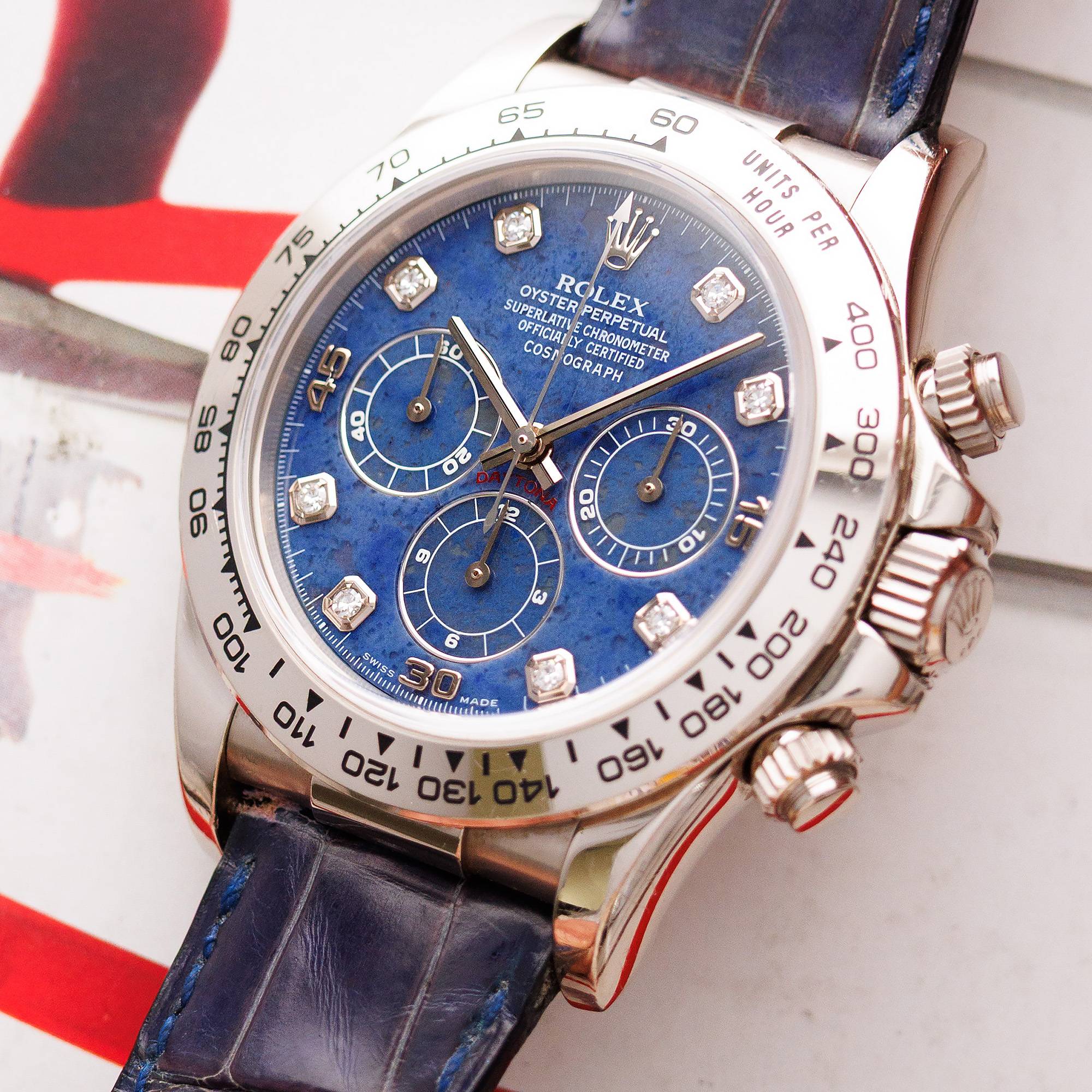 Rolex White Gold Daytona Ref. 16519 with Sodalite Dial - Image 2