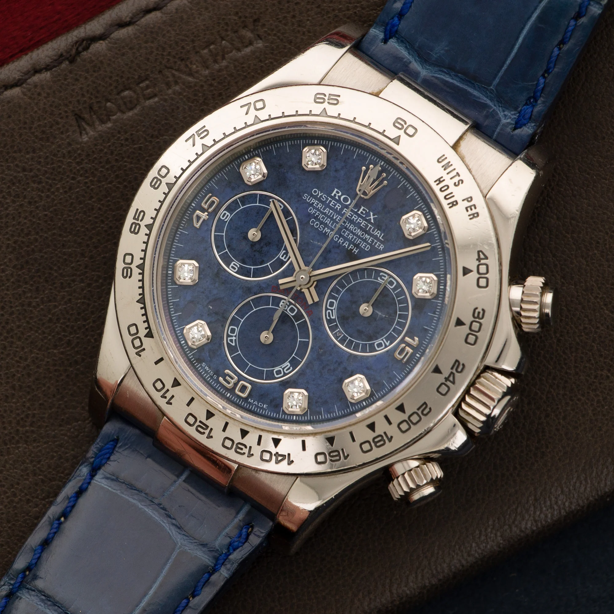 Rolex White Gold Daytona Sodalite Diamond Watch Ref. 116519 - Image 2