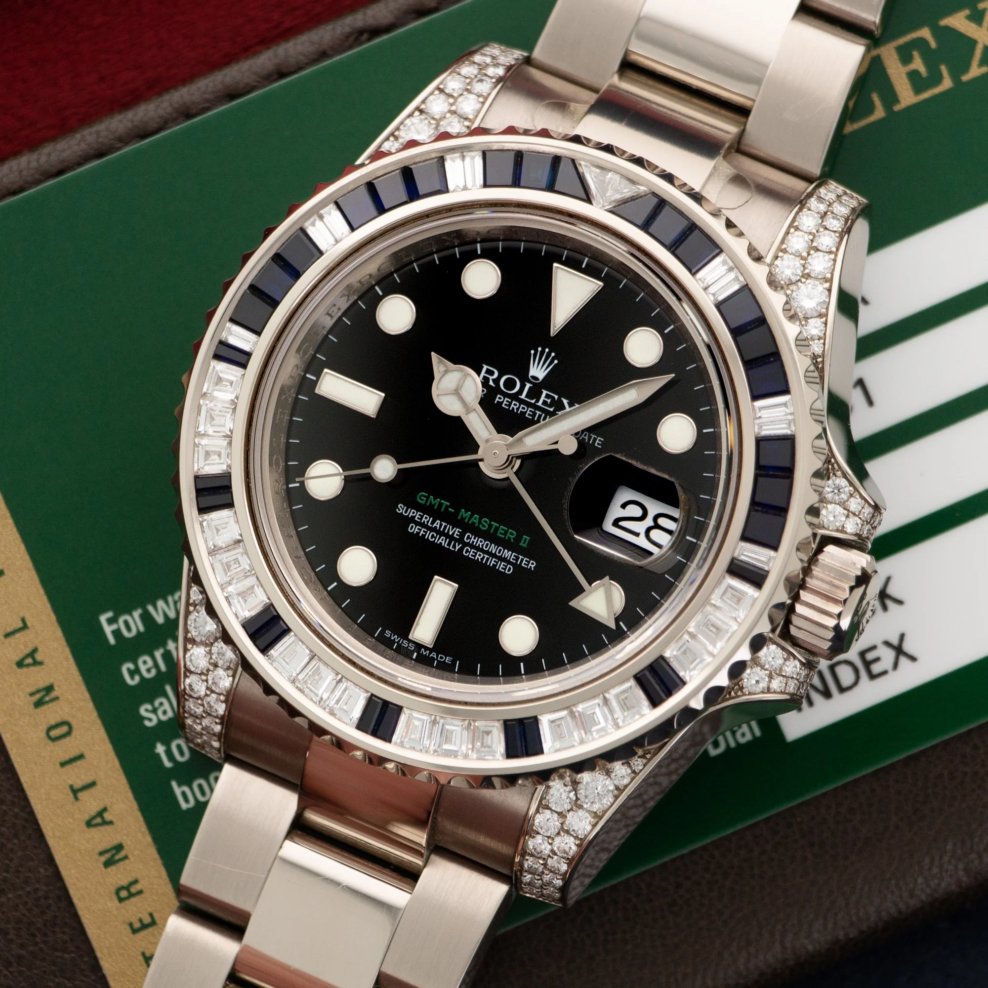 Rolex White Gold GMT-Master II Diamond & Sapphire Watch Ref. 116759 - Image 2