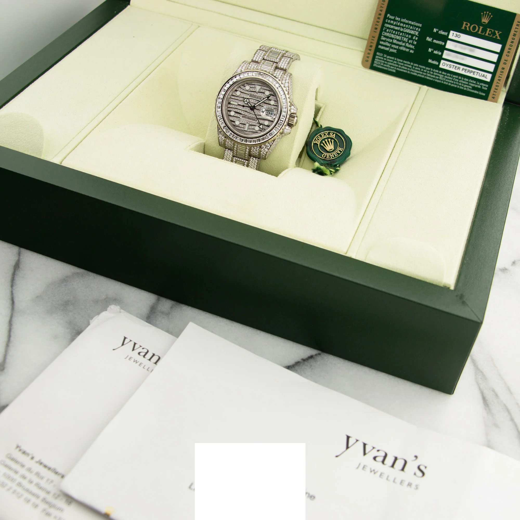 Rolex White Gold GMT-Master II ICE Baguette Diamond Watch Ref. 116769 - Image 8