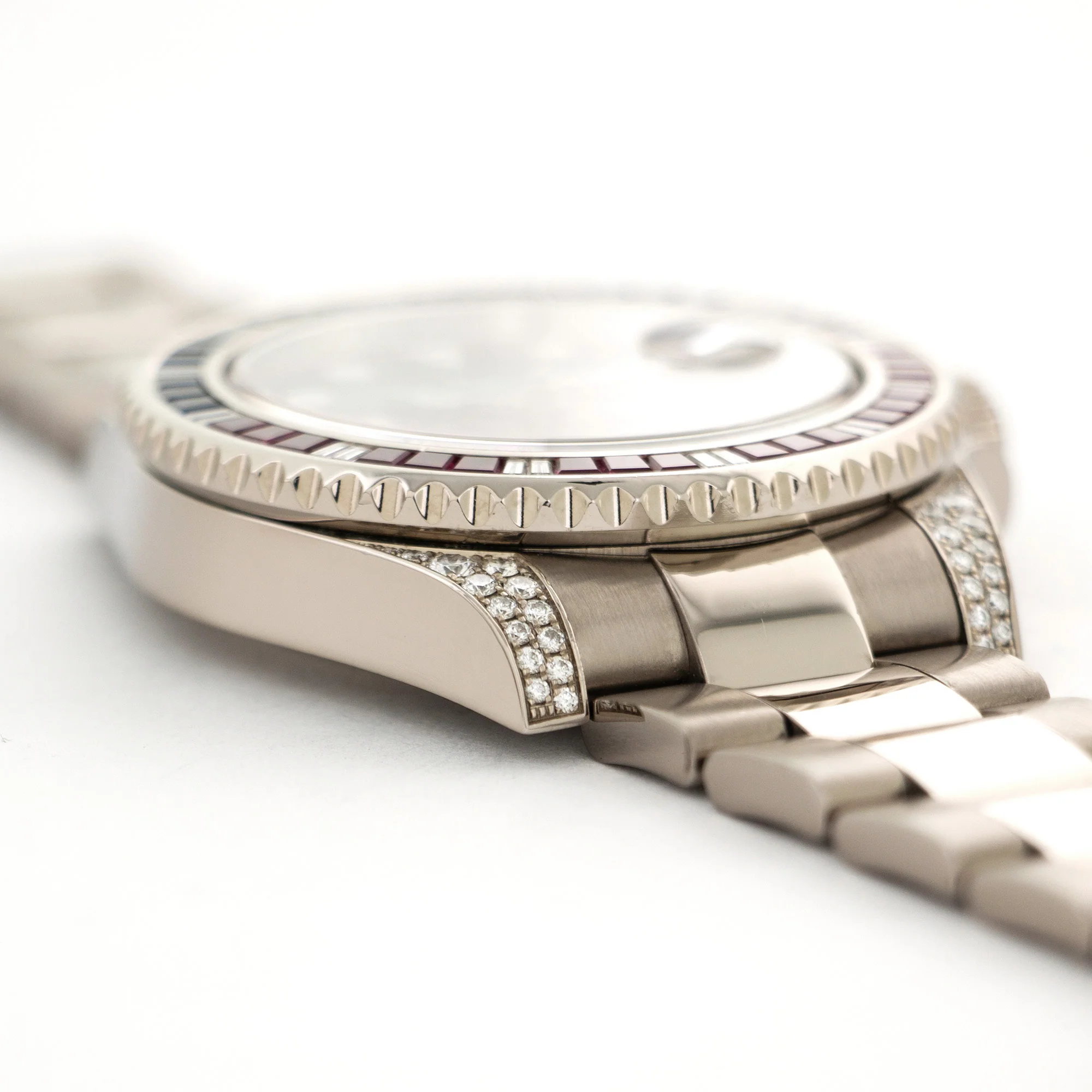 Rolex White Gold GMT-Master II Sapphire Ruby Diamond Watch Ref. 116759 - Image 3