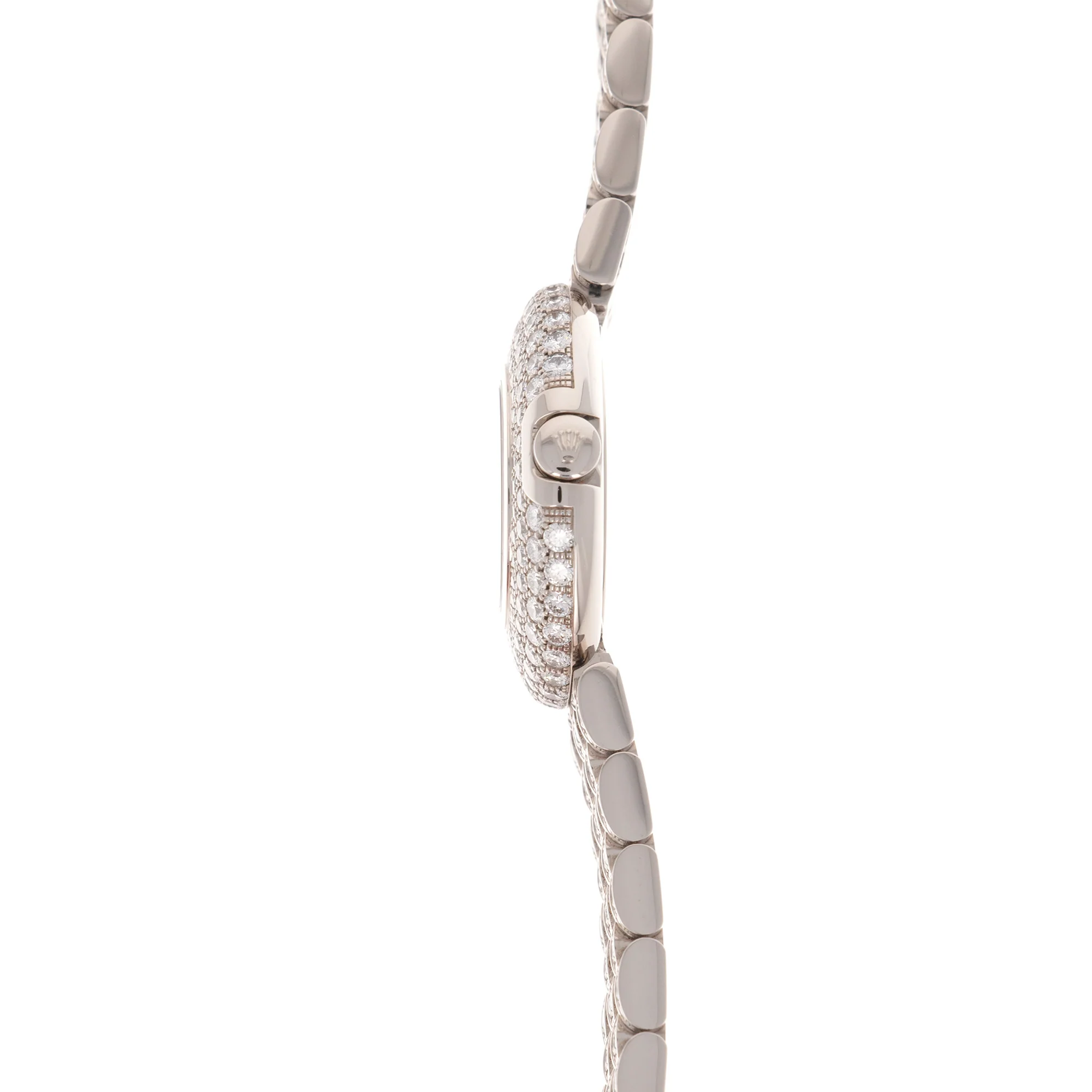 Rolex White Gold Orchid Diamond Bracelet Watch - Image 4
