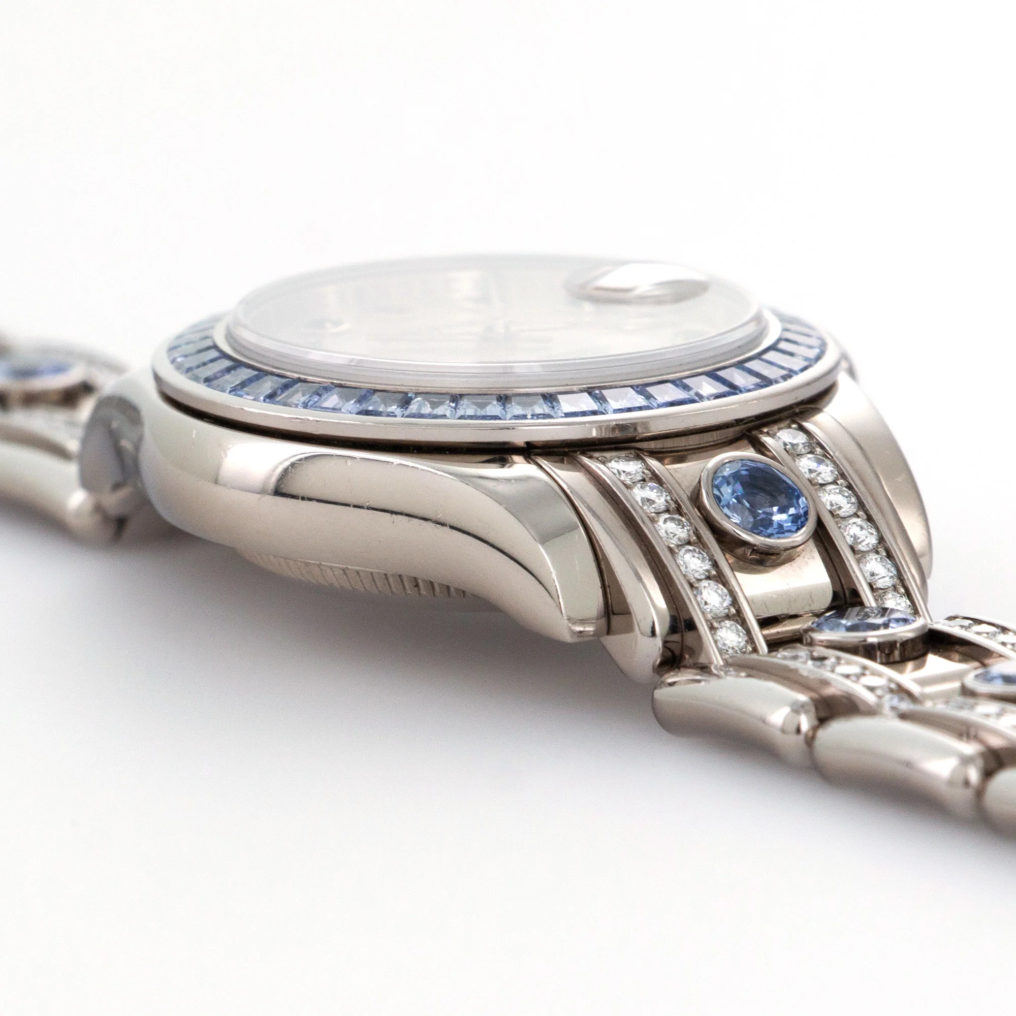 Rolex White Gold Pearlmaster Diamond Sapphire Ref. 80309 - Image 3