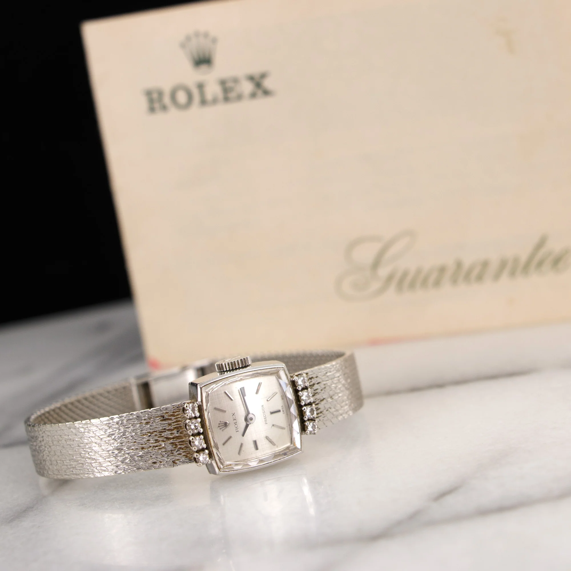 Rolex White Gold PRecision Diamond Watch with Original Warranty - Image 5