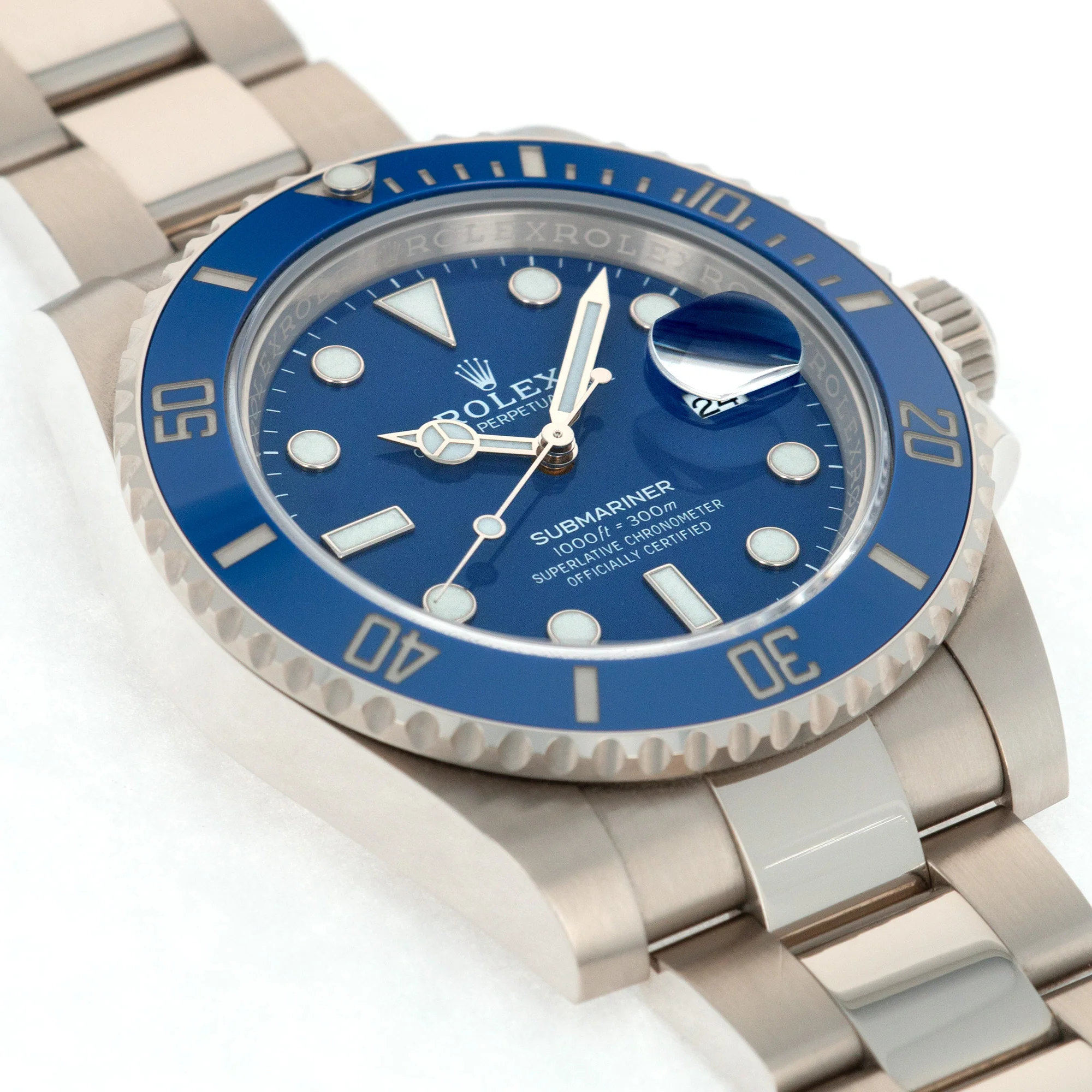 Rolex White Gold Smurf Submariner Watch Ref. 116619 - Image 3