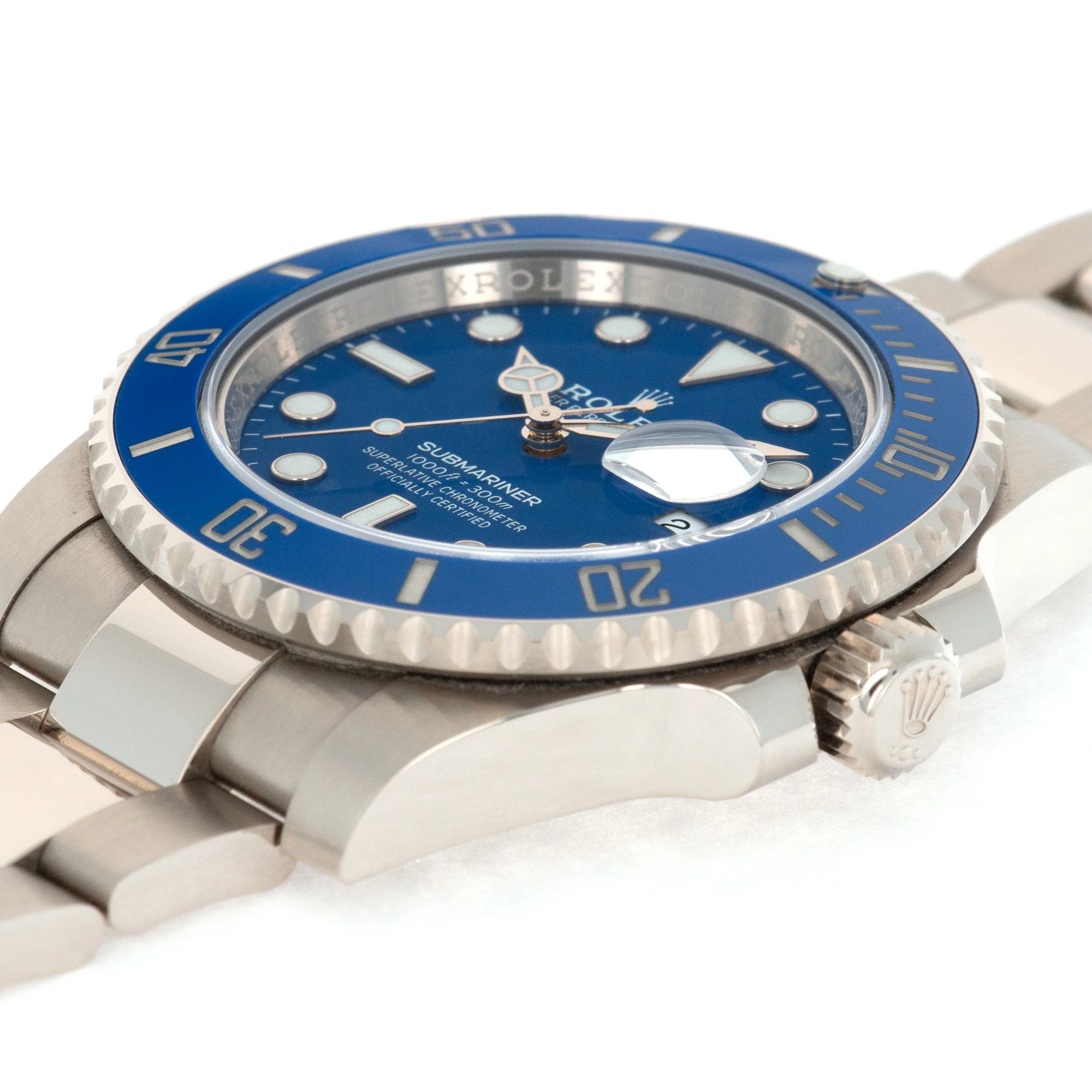 Rolex White Gold Smurf Submariner Watch Ref. 116619 - Image 4