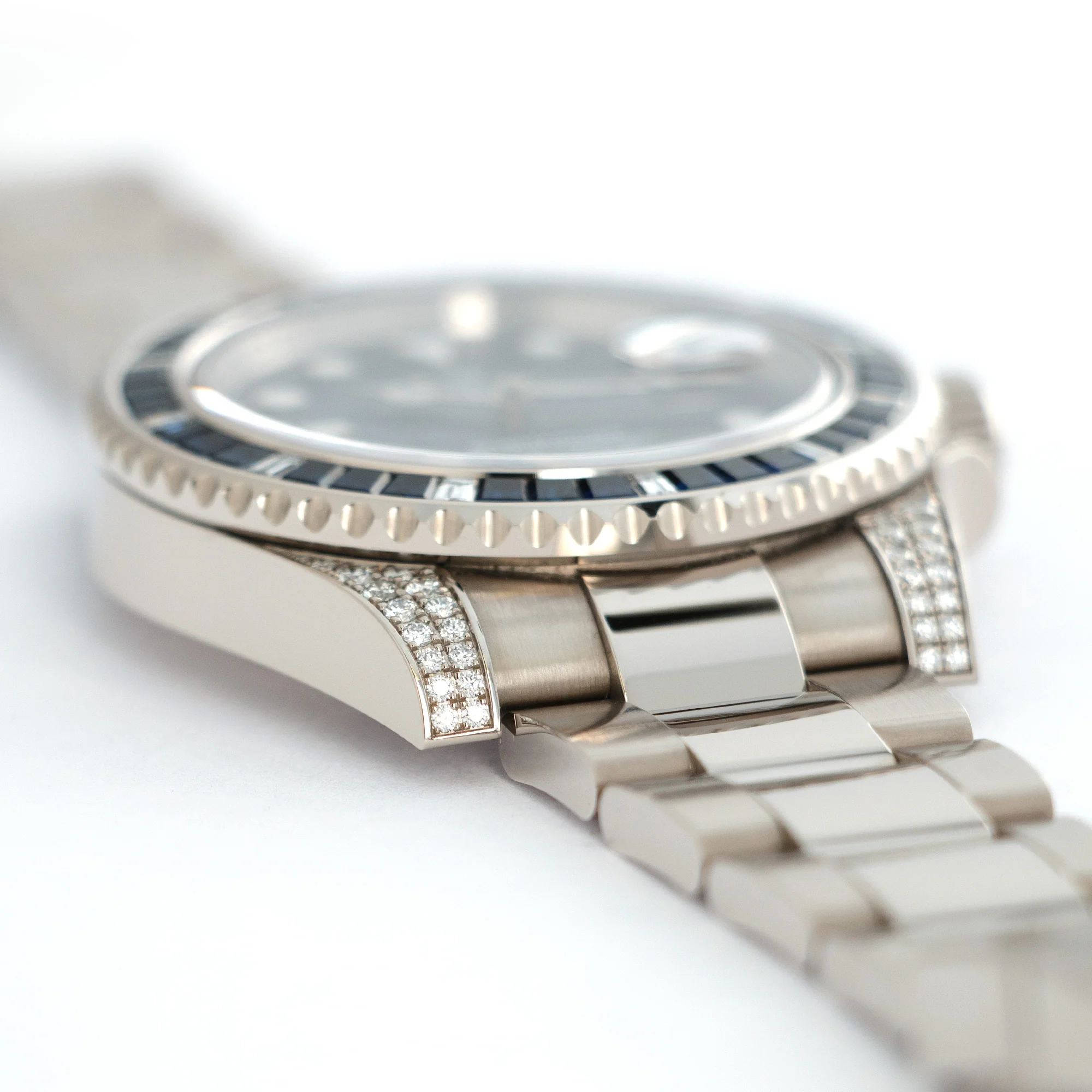 Rolex White Gold Submariner Diamond Sapphire Watch Ref. 116659 - Image 3
