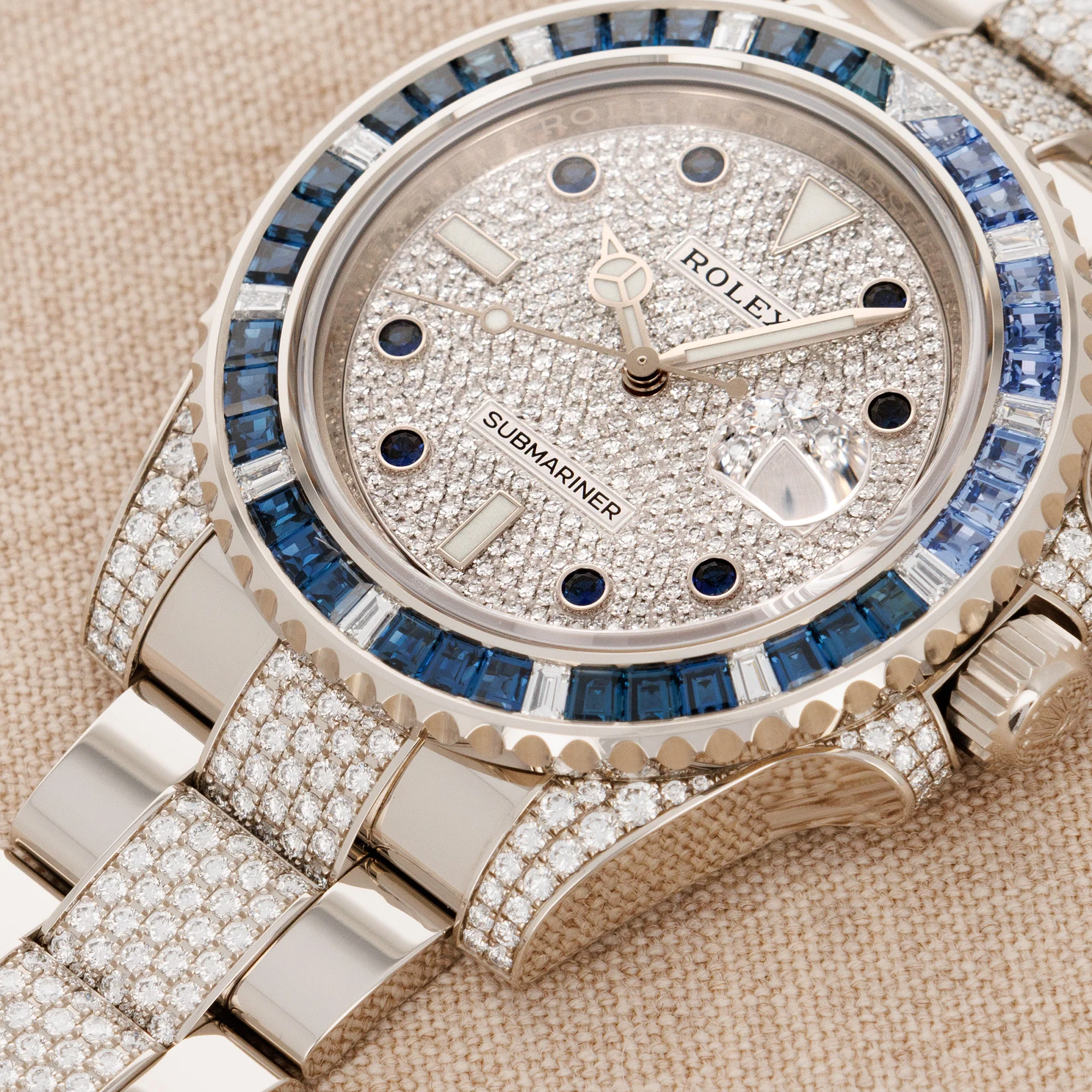 Rolex White Gold Submariner Diamond Sapphire Watch Ref. 116659SABR - Image 5