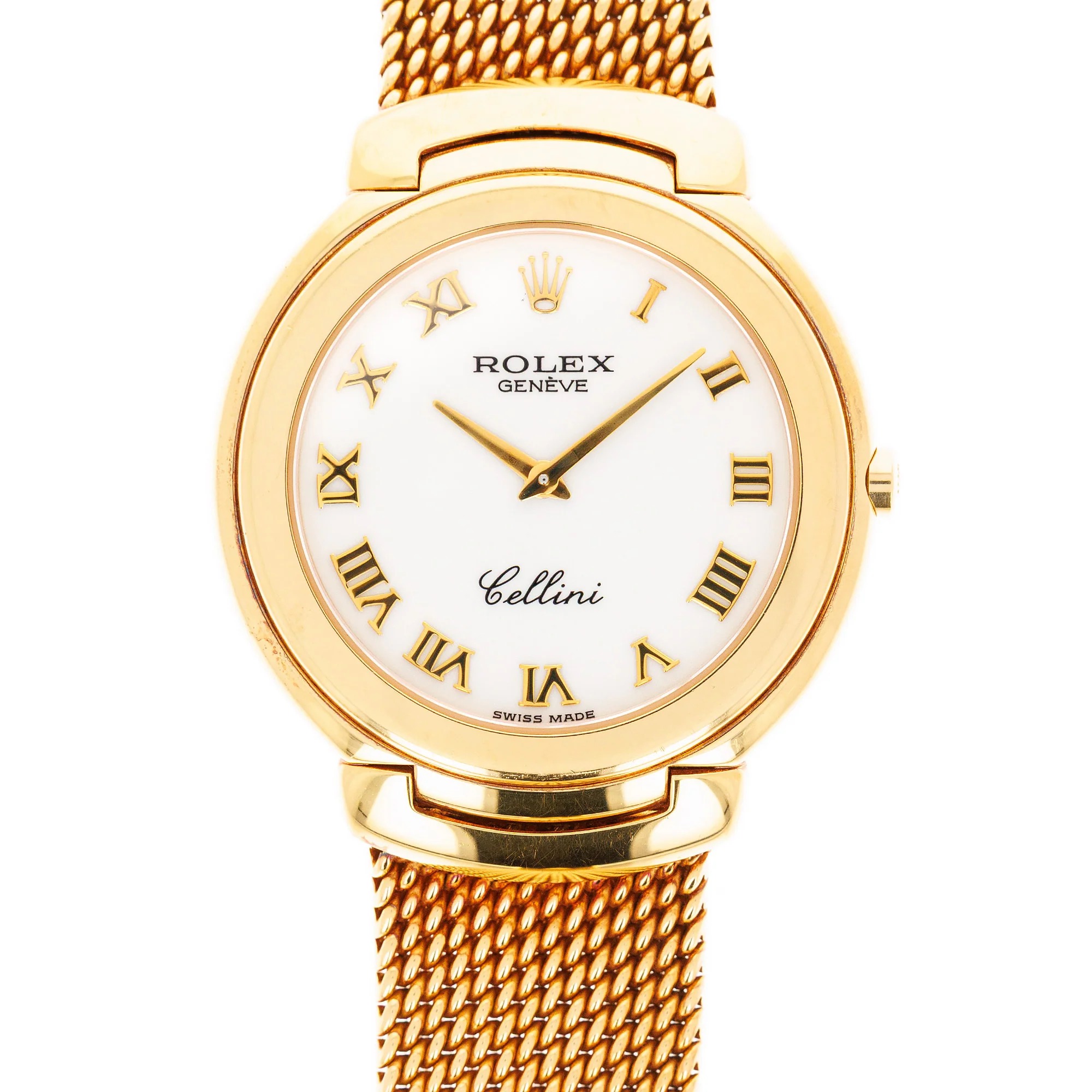 Rolex Yellow Gold Cellini wtih Mesh Band Ref. 6623/8 in New Old Stock Condition