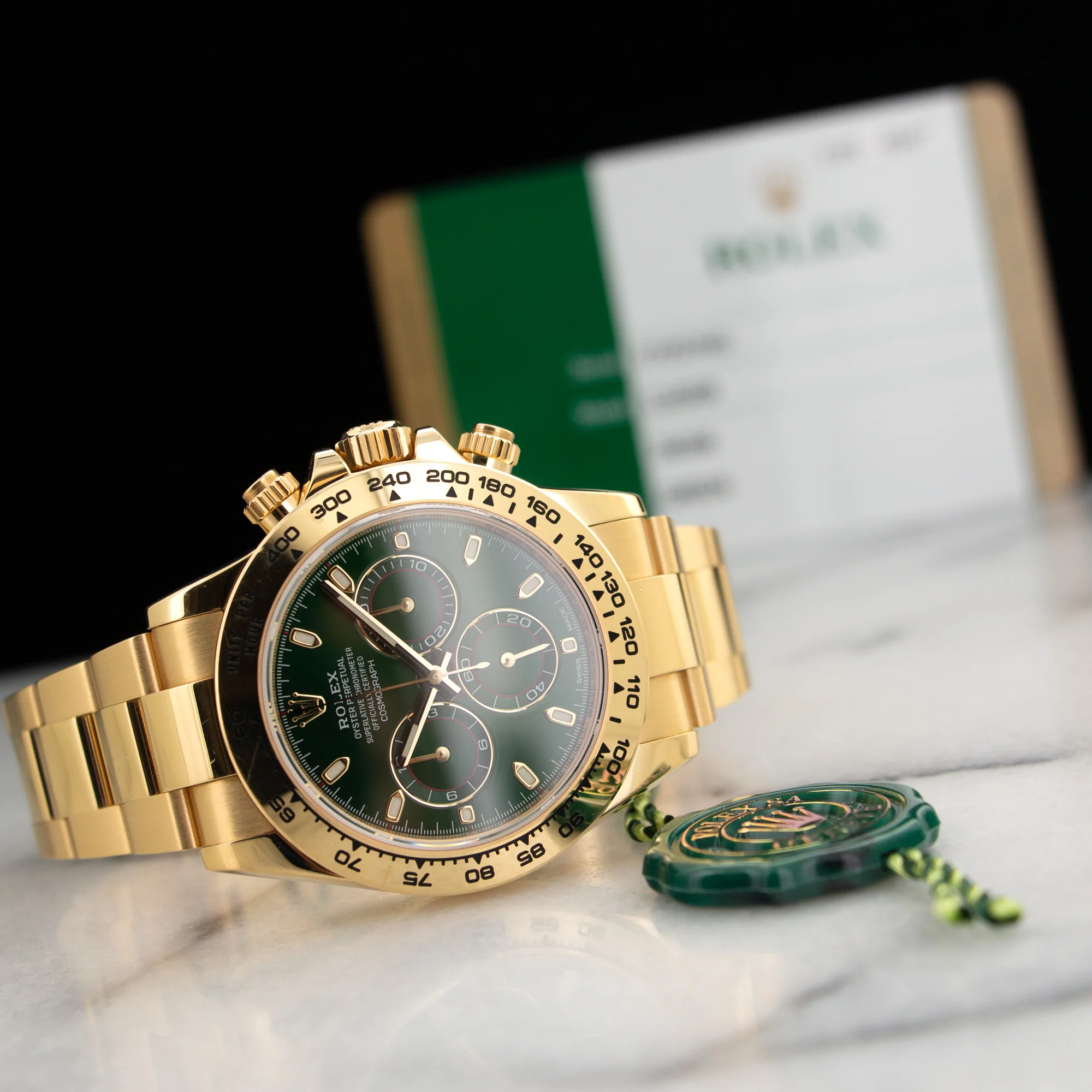 Rolex Yellow Gold Cosmograph Daytona Green Watch Ref. 116508 - Image 7