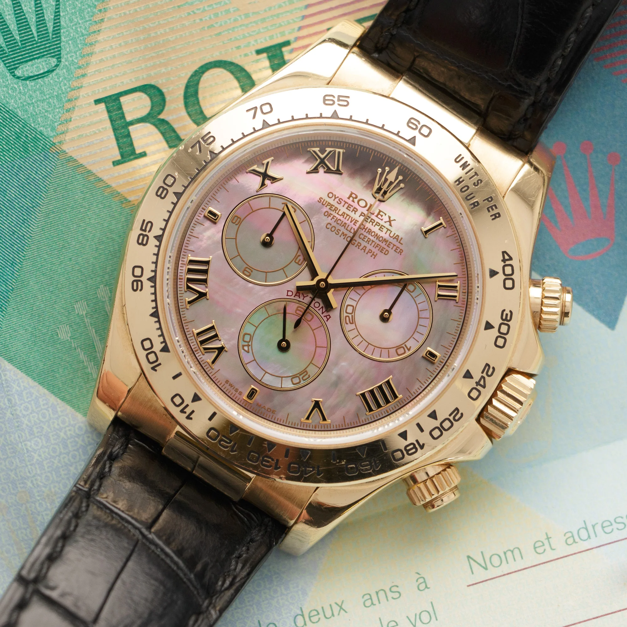 Rolex Yellow Gold Cosmograph Daytona Mother of Pearl Watch Ref. 116518 - Image 2