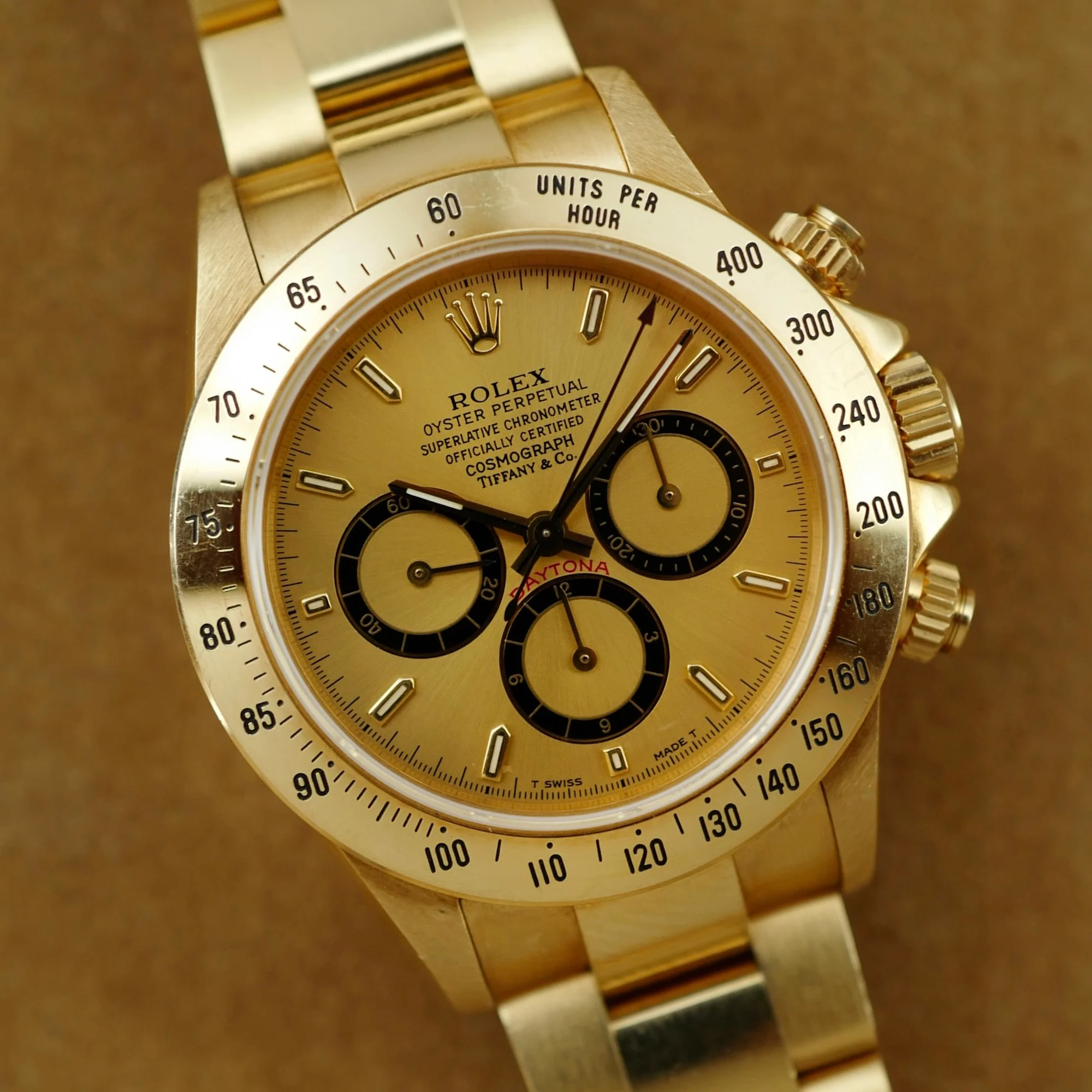 Rolex Yellow Gold Cosmograph Daytona Zenith Watch Ref. 16528 Retailed by Tiffany & Co. - Image 2