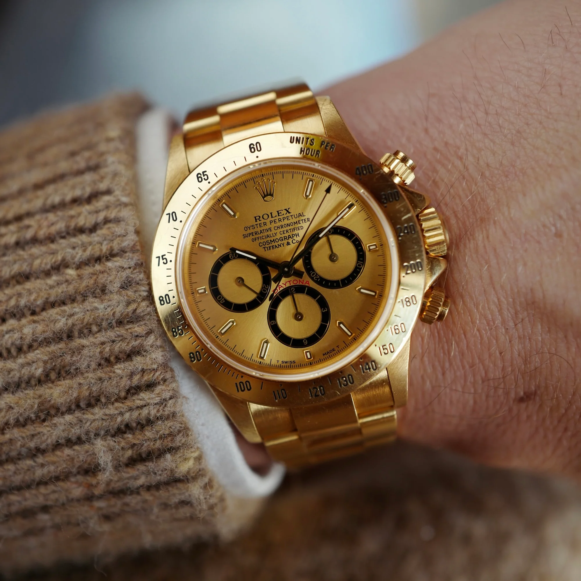 Rolex Yellow Gold Cosmograph Daytona Zenith Watch Ref. 16528 Retailed by Tiffany & Co. - Image 3