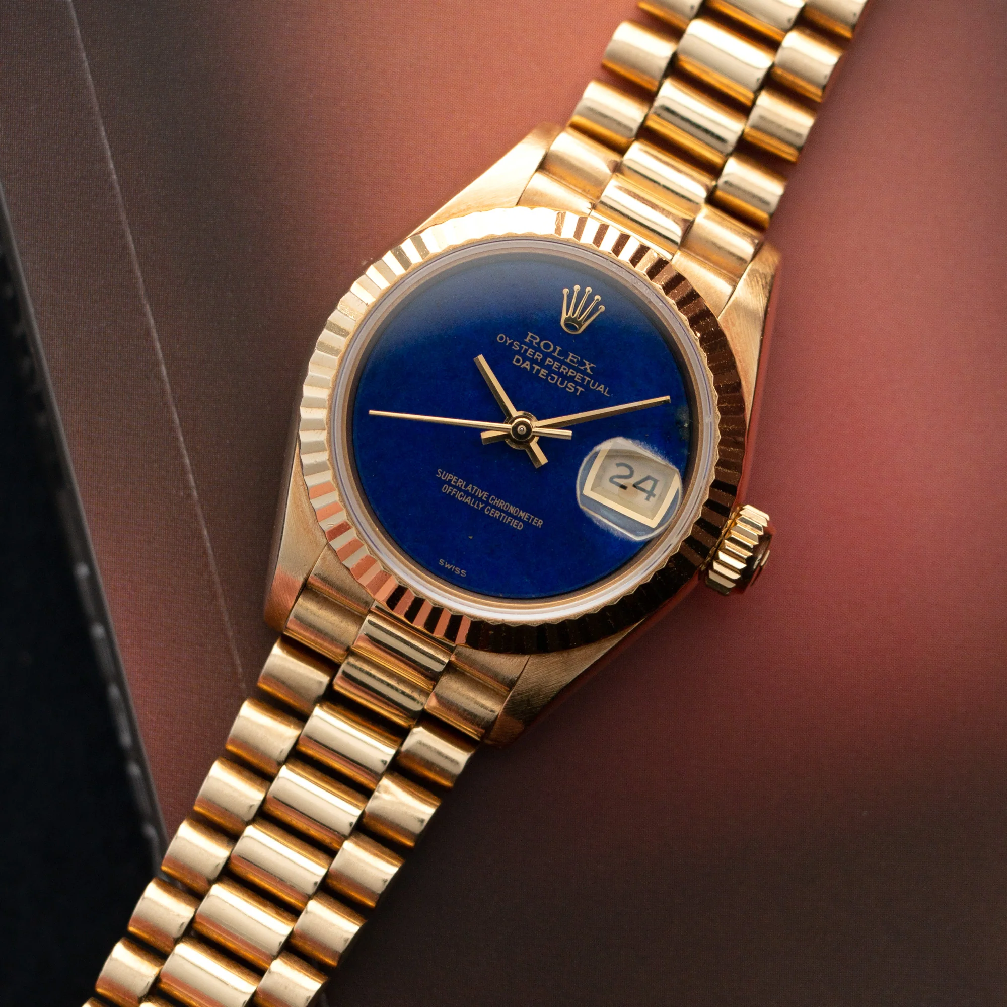 Rolex Yellow Gold Datejust Lapis Dial Watch Ref. 69178 - Image 2