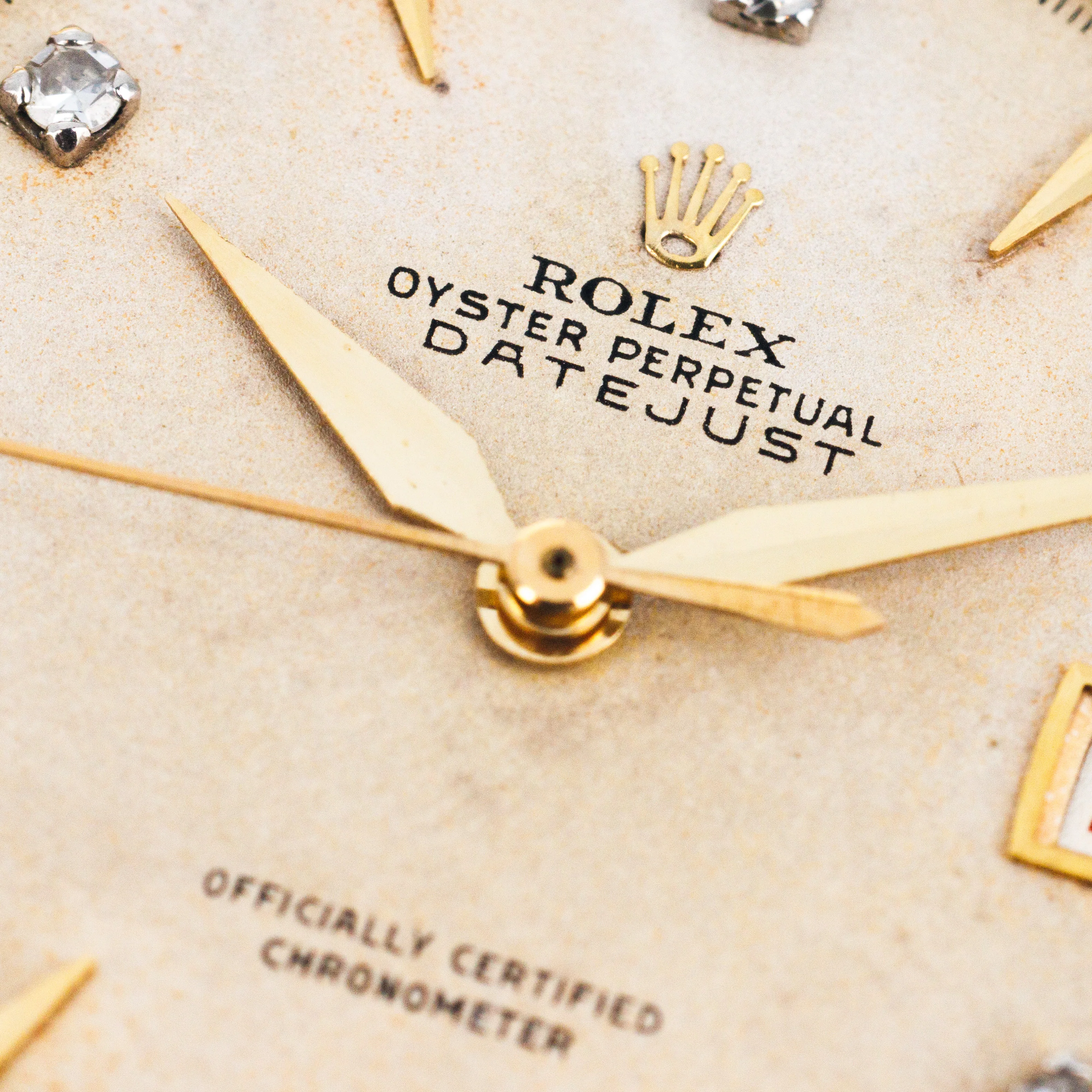 Rolex Yellow Gold Ovettone Datejust Ref. 6305 with Unusual Diamond Markers with Original Papers - Image 5