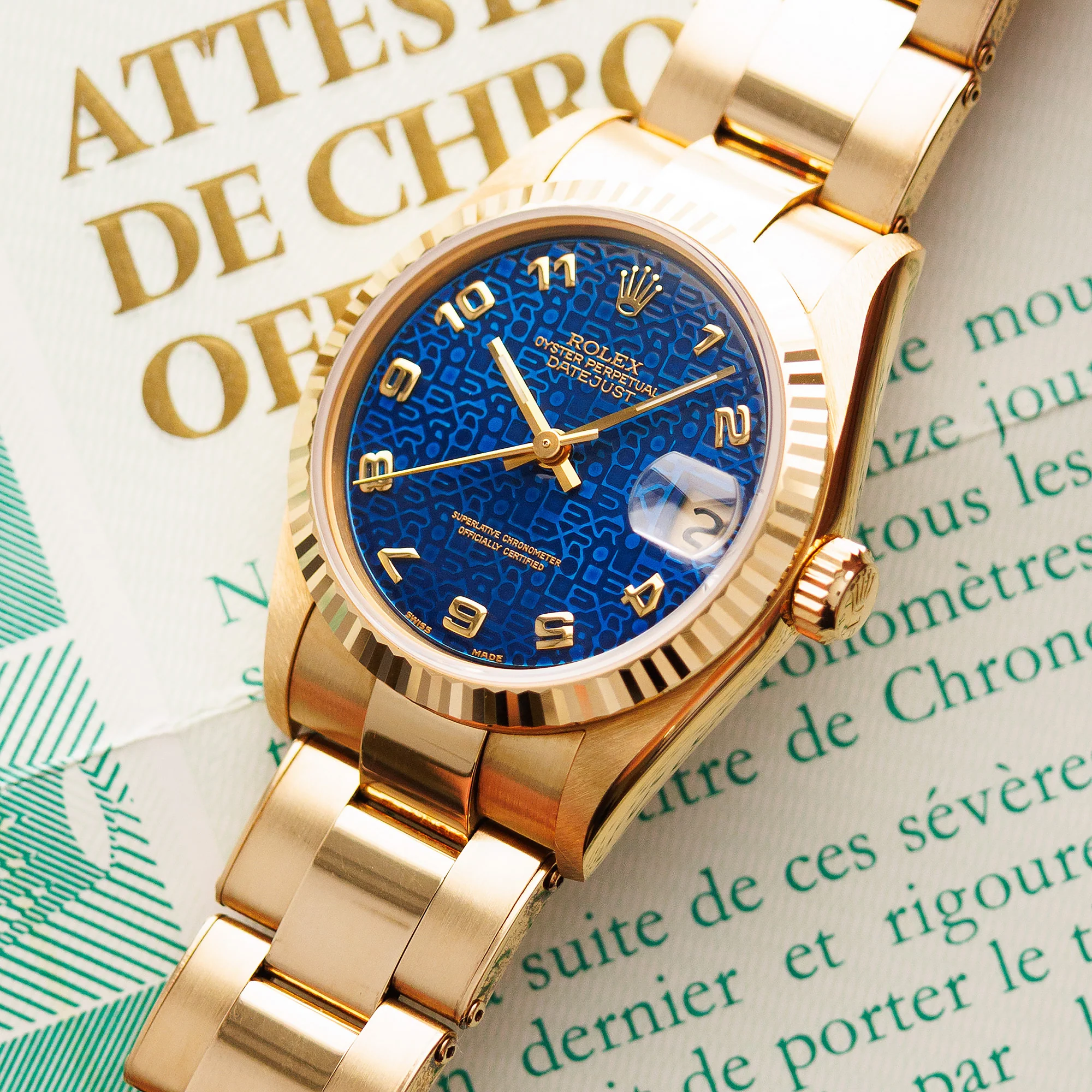 Rolex Yellow Gold Datejust Ref. 68278 with Rare Logo Dial - Image 2